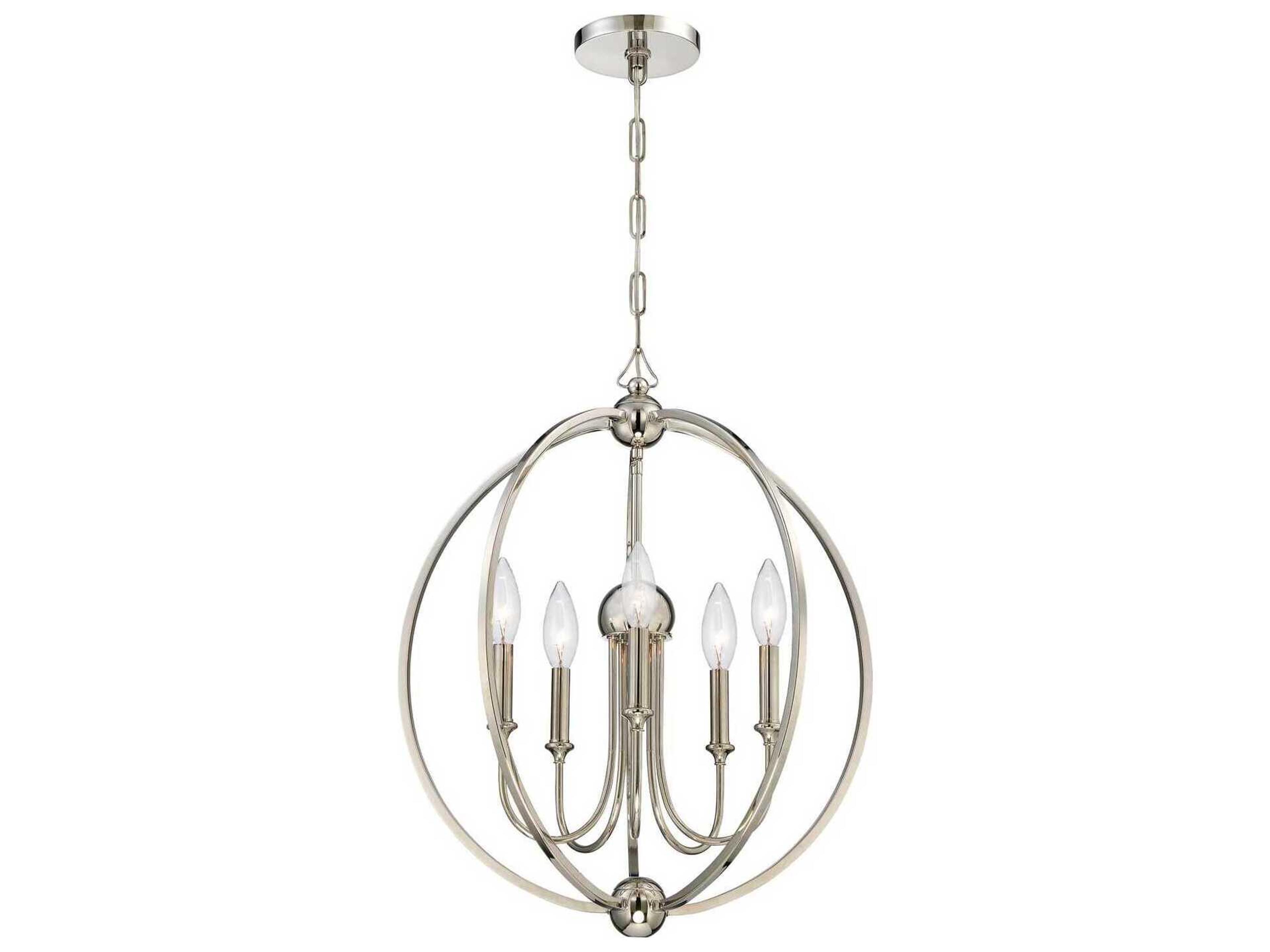 Crystorama Sylvan 5-Light Silver Candelabra Chandelier