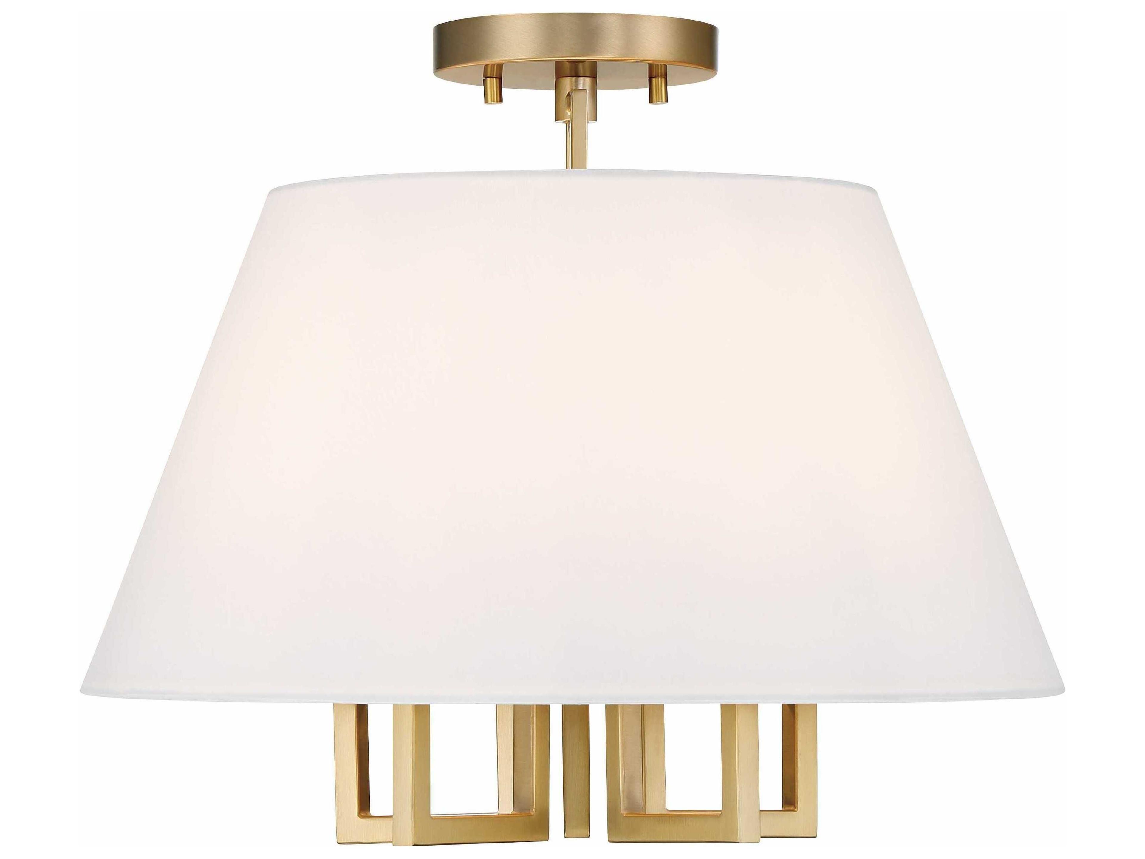 Crystorama Westwood 5-Light Vibrant Gold Empire Semi Flush Mount