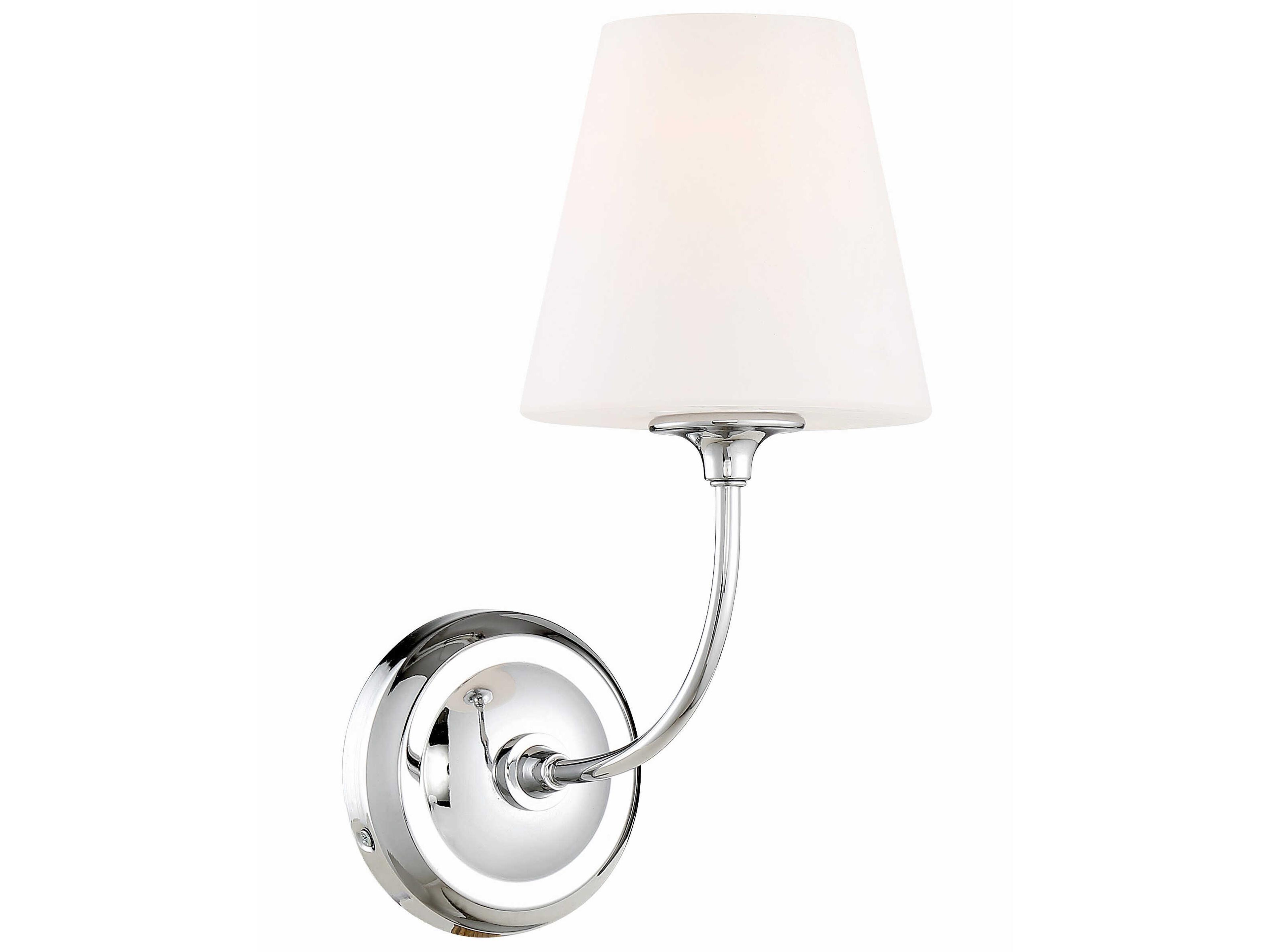 Crystorama Sylvan 1-Light Polished Chrome Glass Wall Sconce