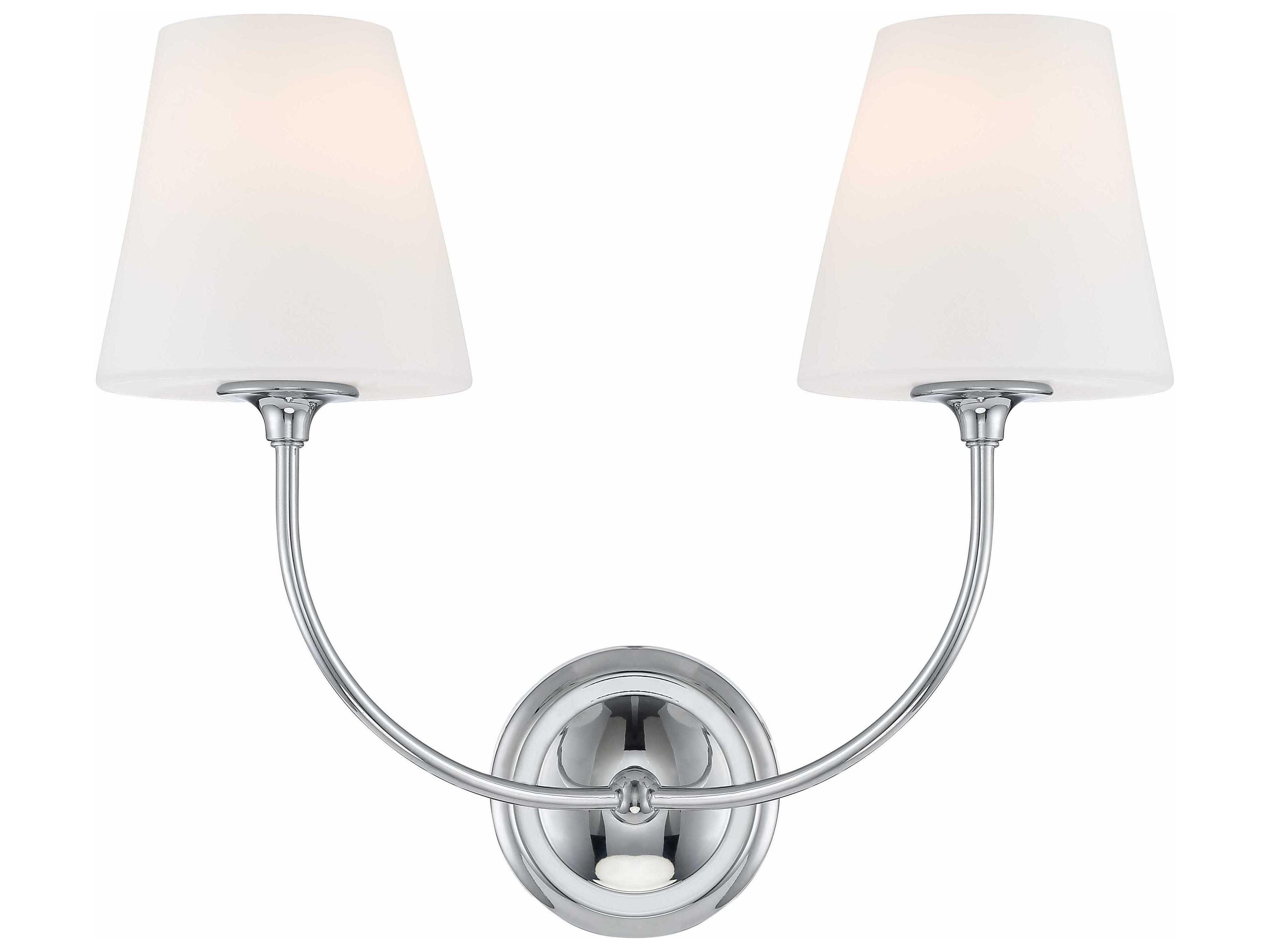 Crystorama Sylvan 2-Light Polished Chrome Glass Vanity Light