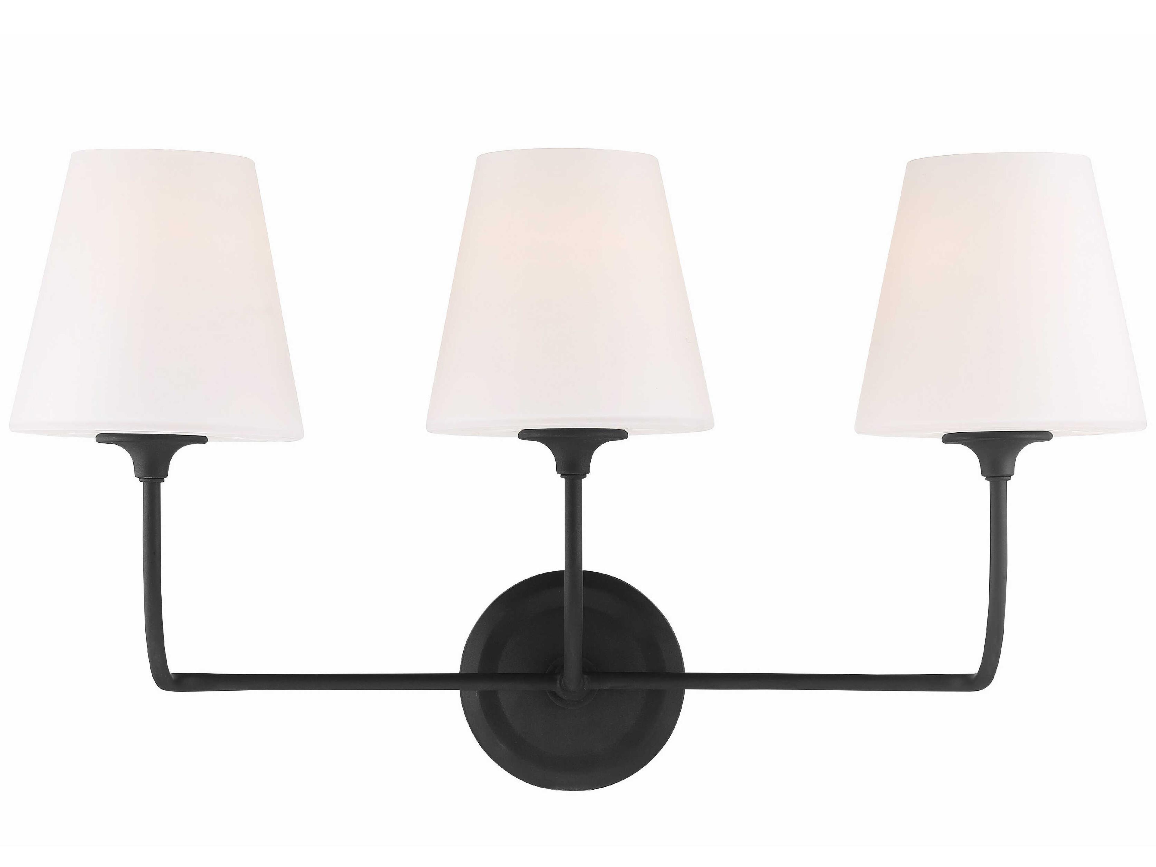 Crystorama Sylvan 3-Light Black Glass Vanity Light