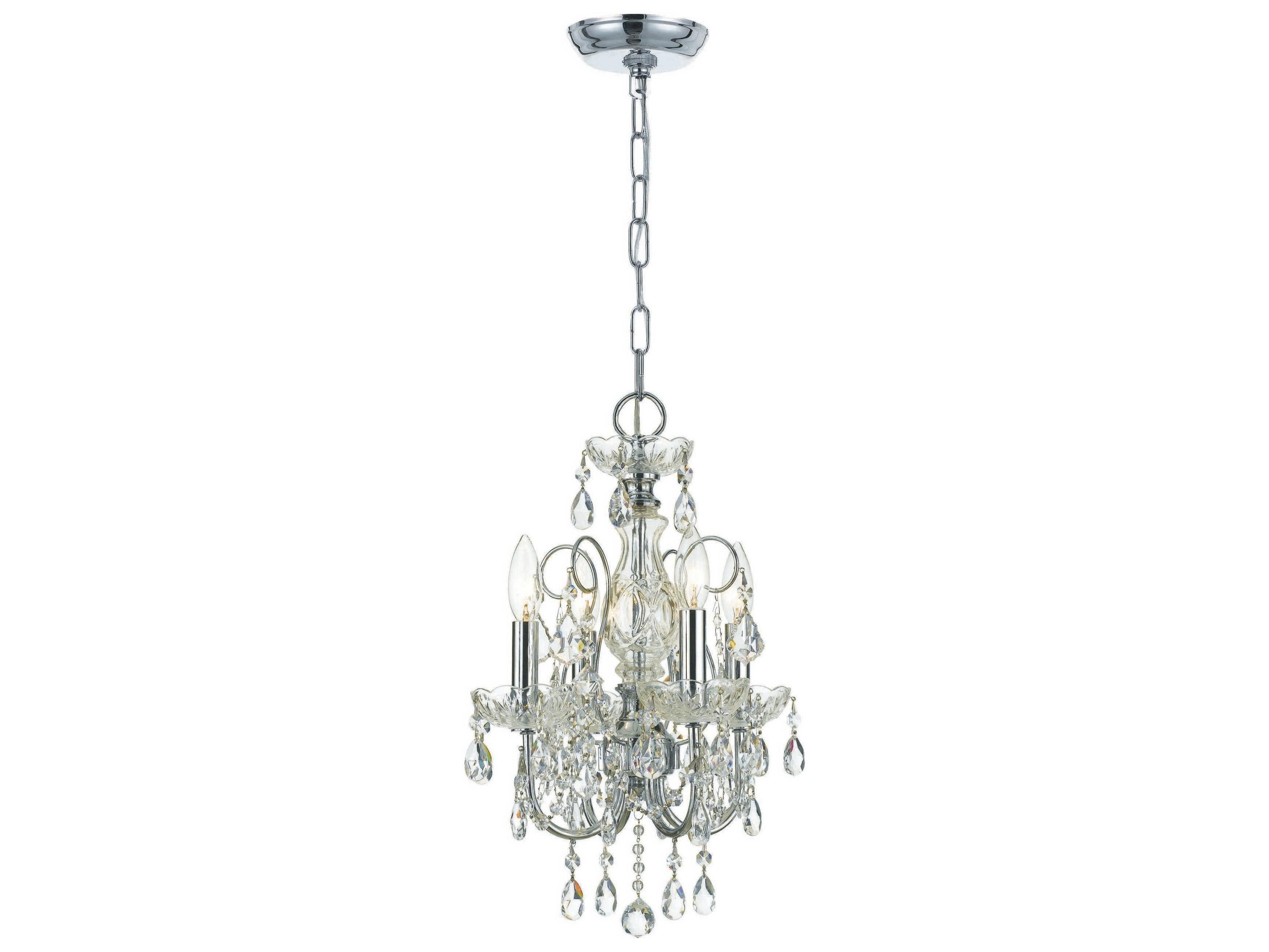 Crystorama Imperial 4-Light Polished Chrome Crystal Candelabra Chandelier