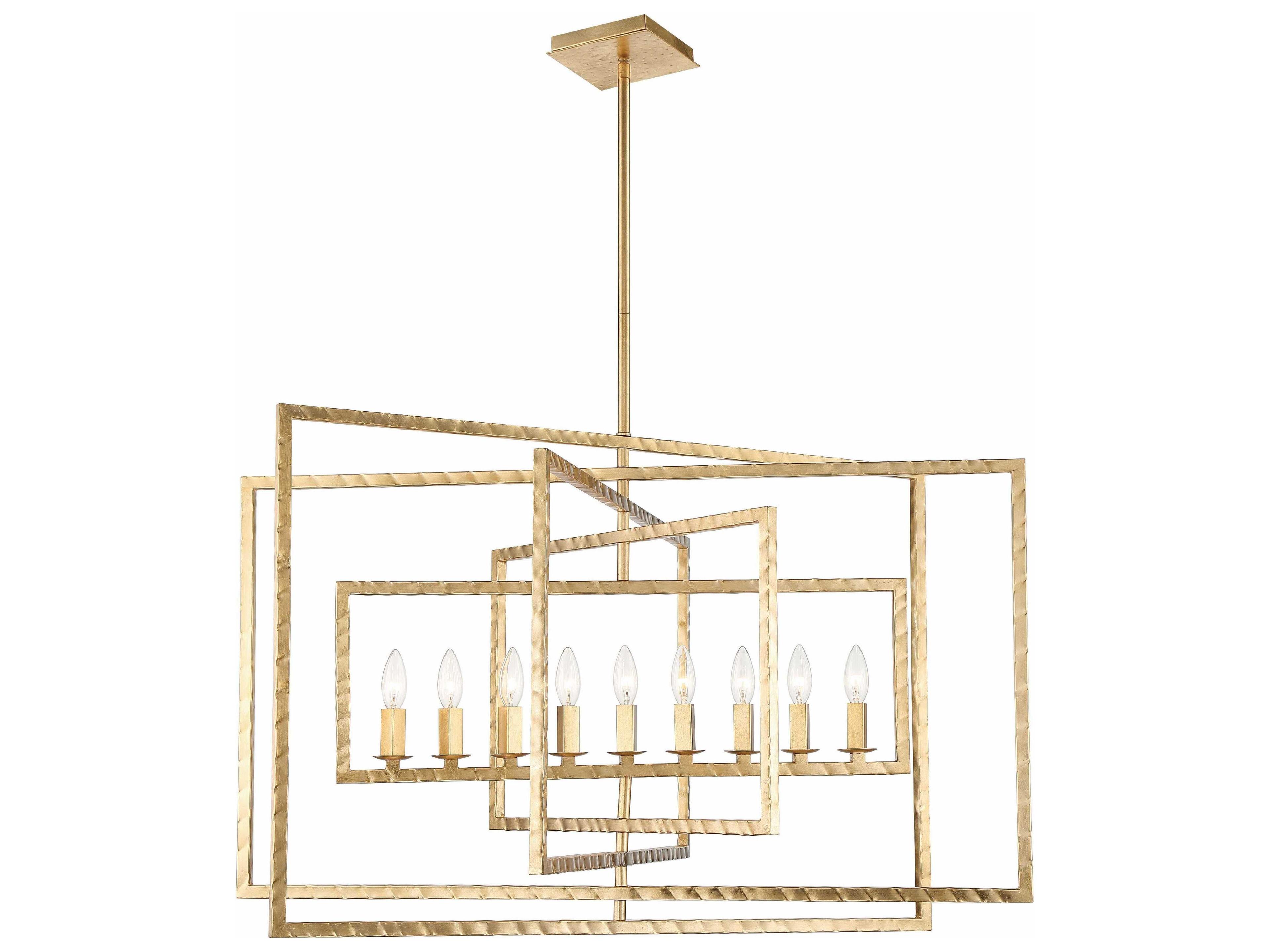 Crystorama Capri 9-Light Antique Gold Candelabra Chandelier