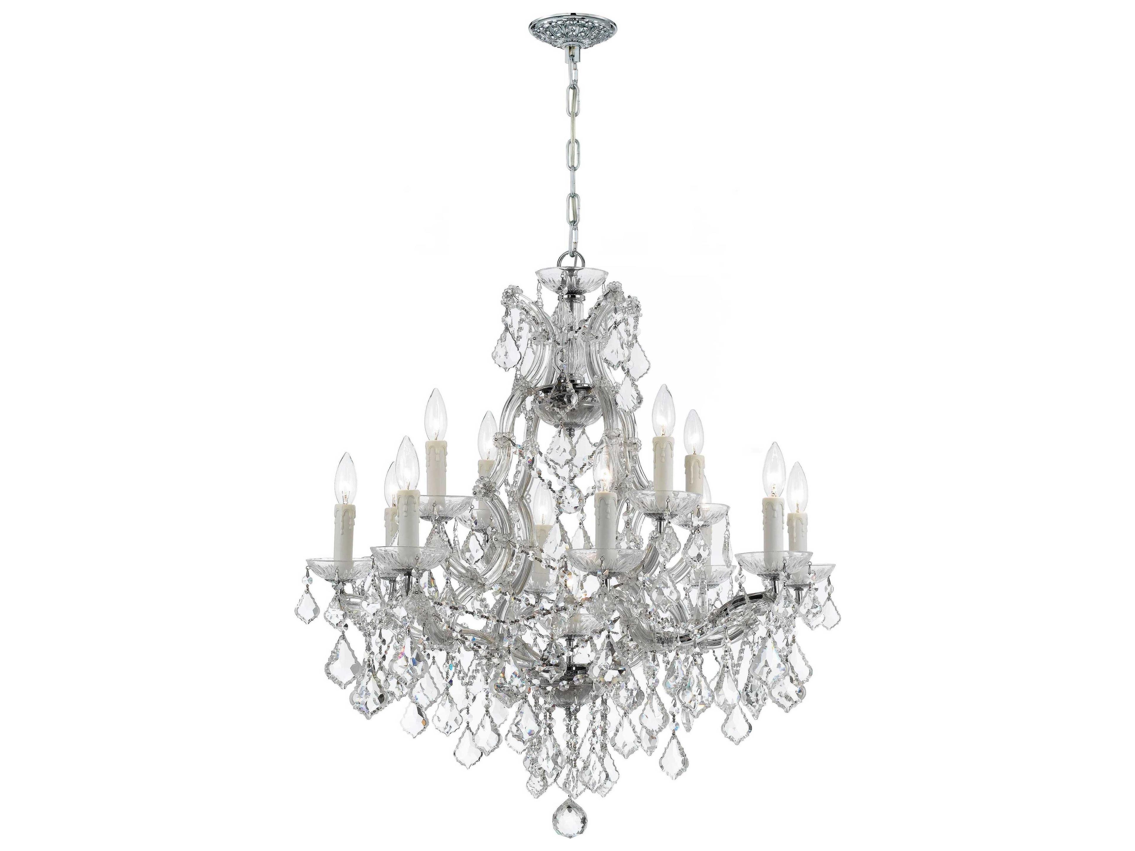 Crystorama Maria Theresa 13-Light Chrome Crystal Candelabra Chandelier