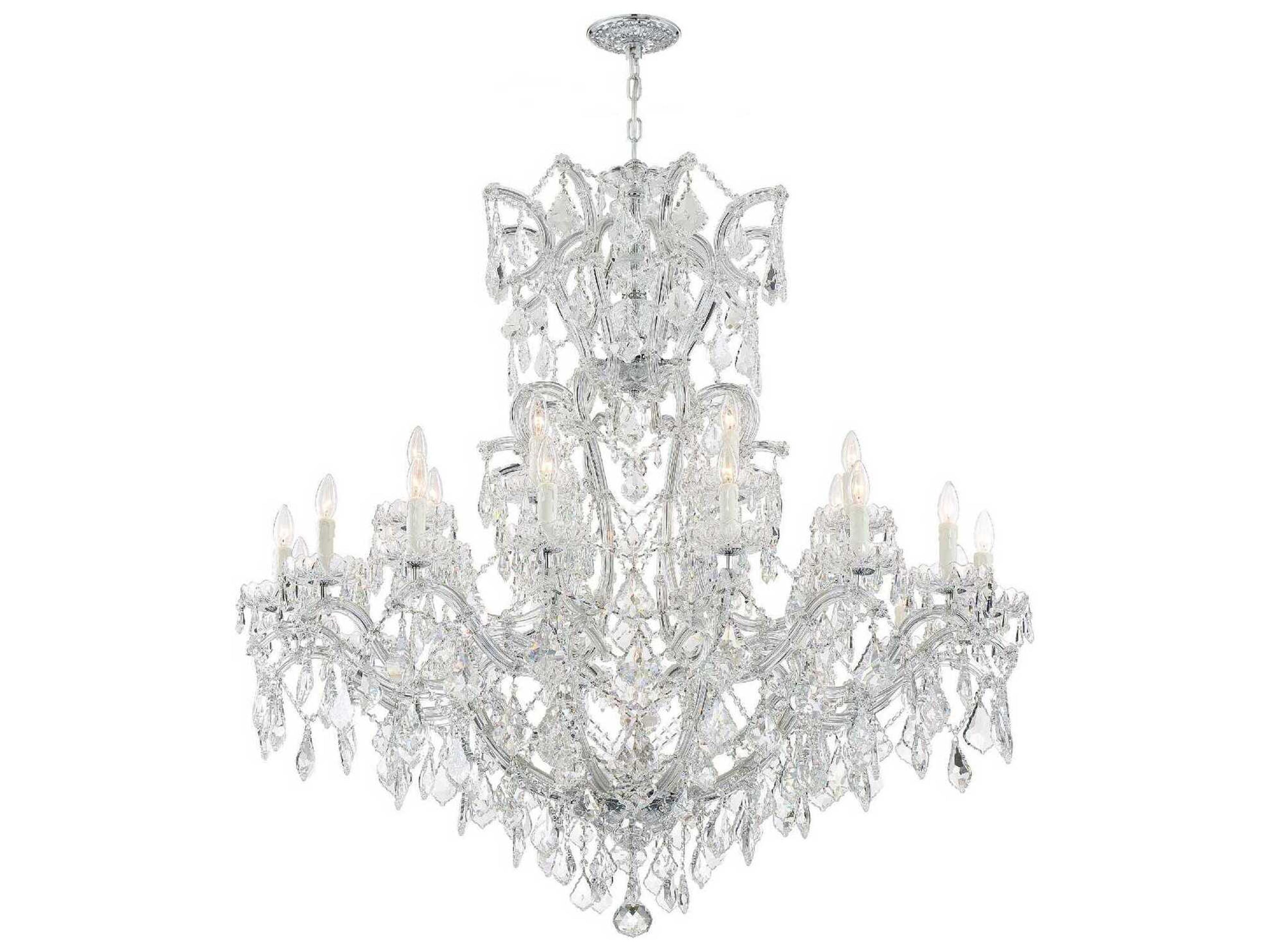 Crystorama Maria Theresa 25-Light Chrome Crystal Candelabra Chandelier
