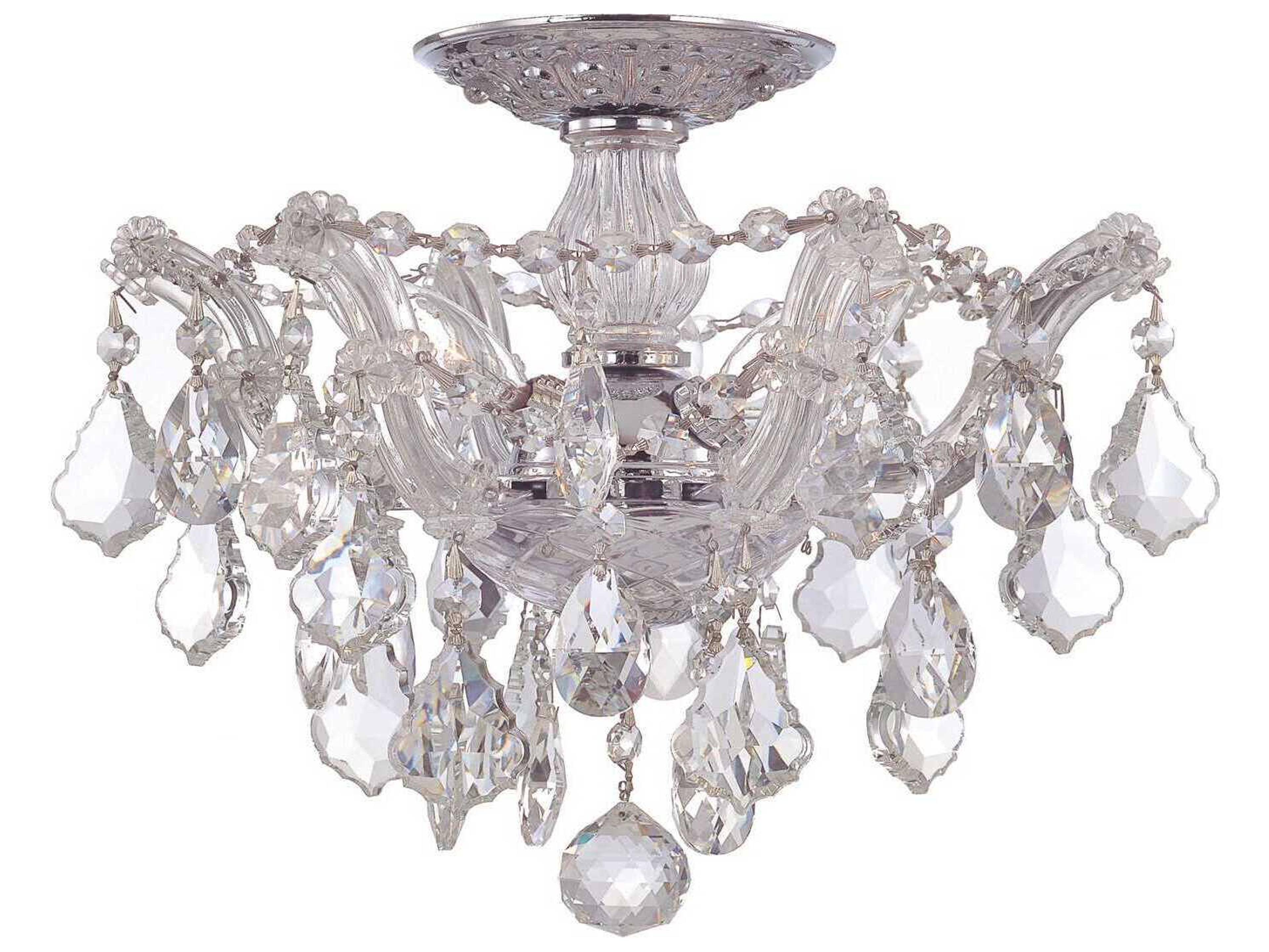 Crystorama Maria Theresa 3-Light Chrome Crystal Semi Flush Mount
