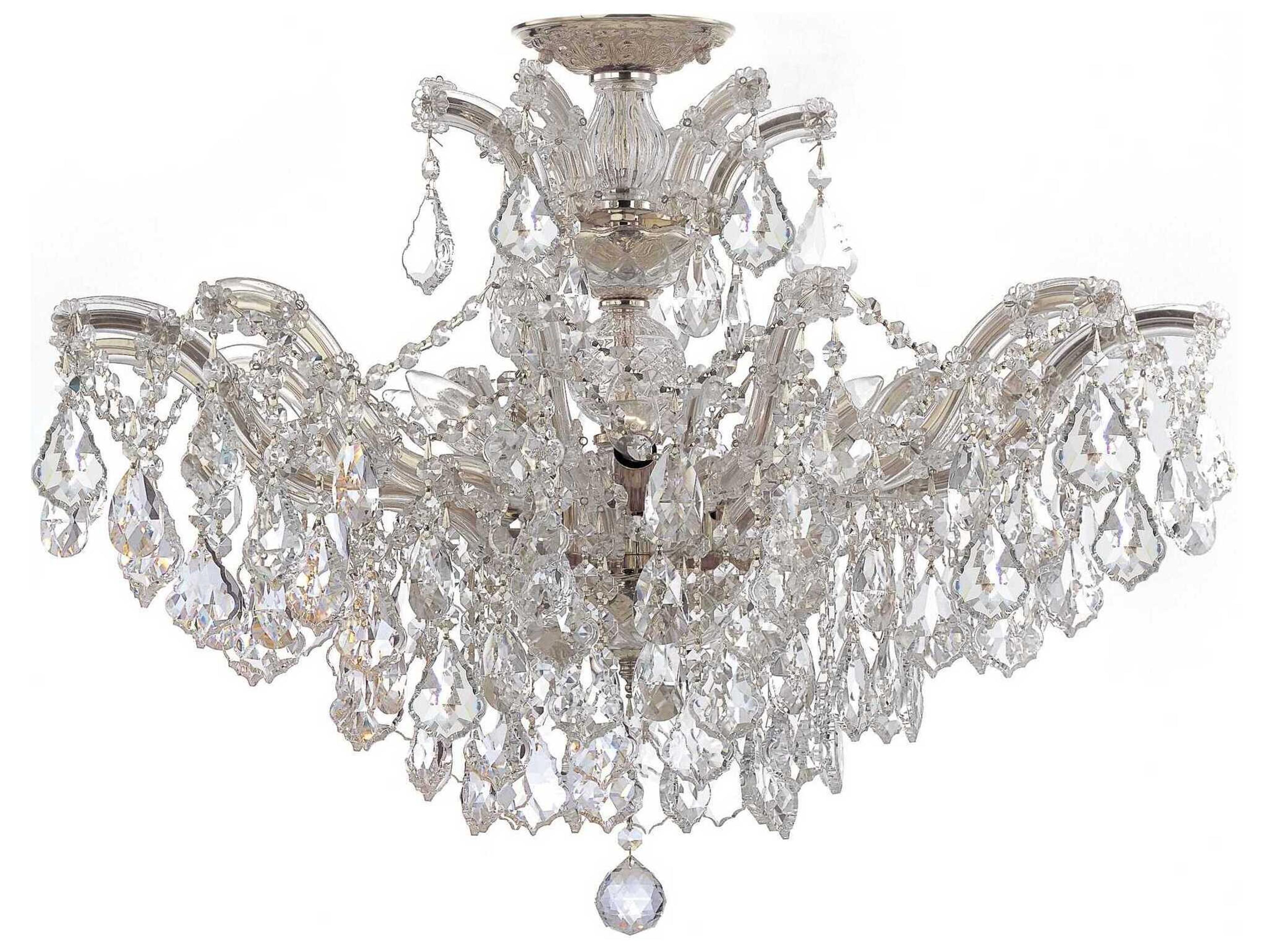 Crystorama Maria Theresa 6-Light Chrome Crystal Semi Flush Mount