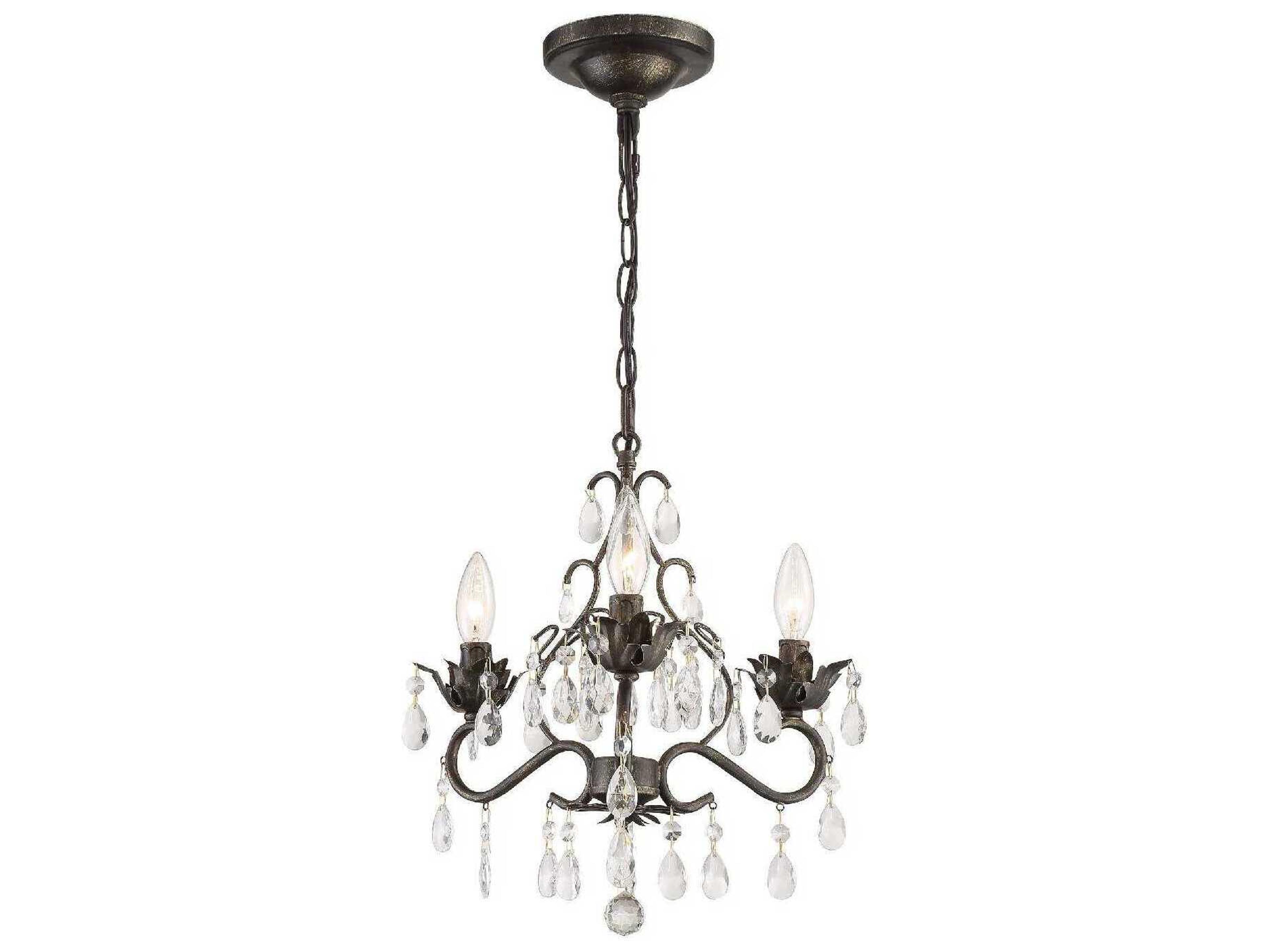 Crystorama Paris Market 3-Light English Bronze Crystal Candelabra Chandelier