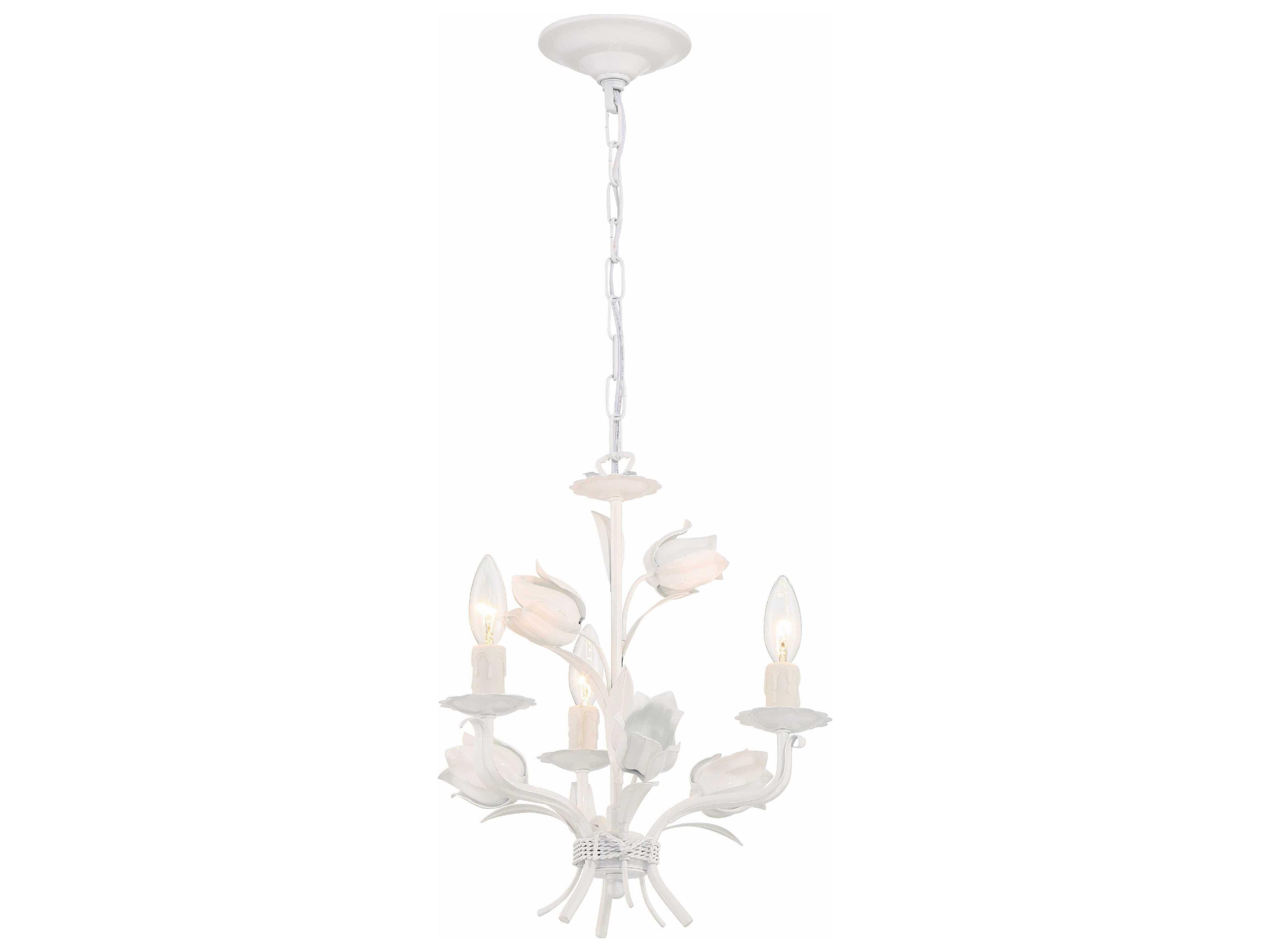 Crystorama Southport 3-Light Wet White Candelabra Chandelier