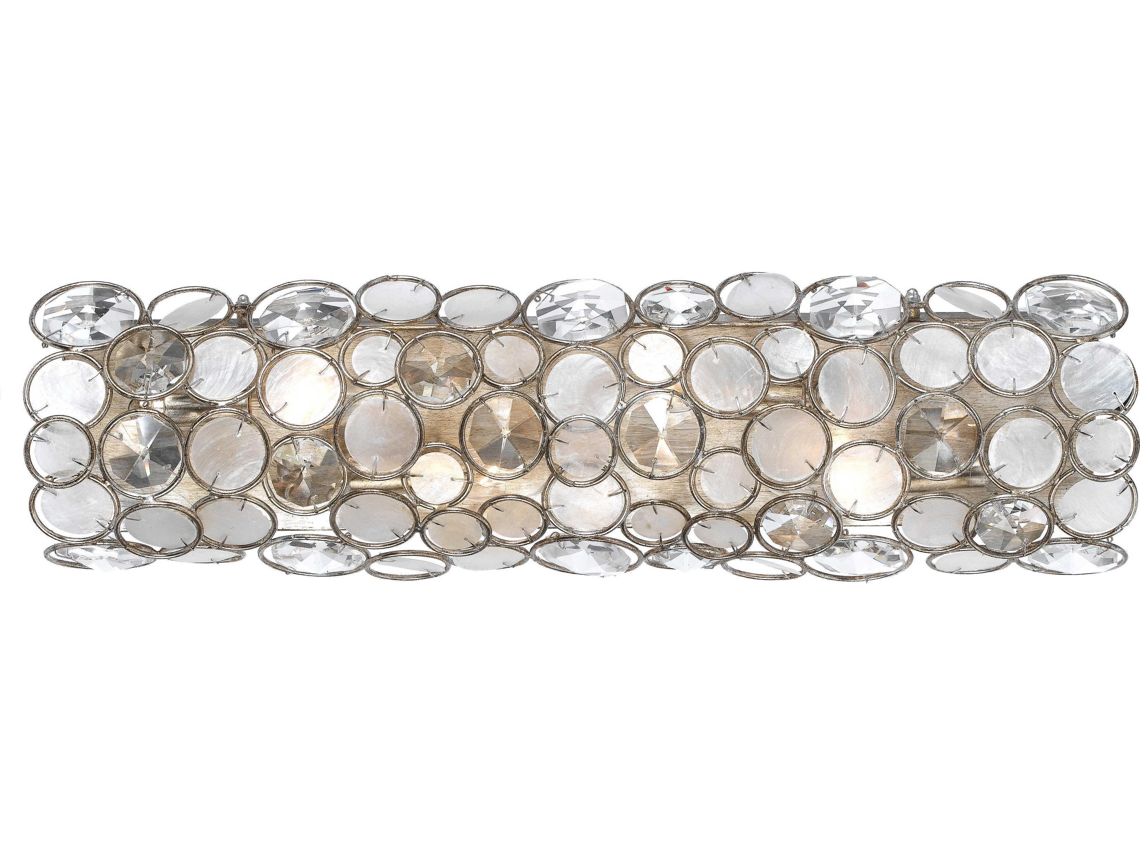 Crystorama Palla 4-Light Antique Silver Crystal Vanity Light