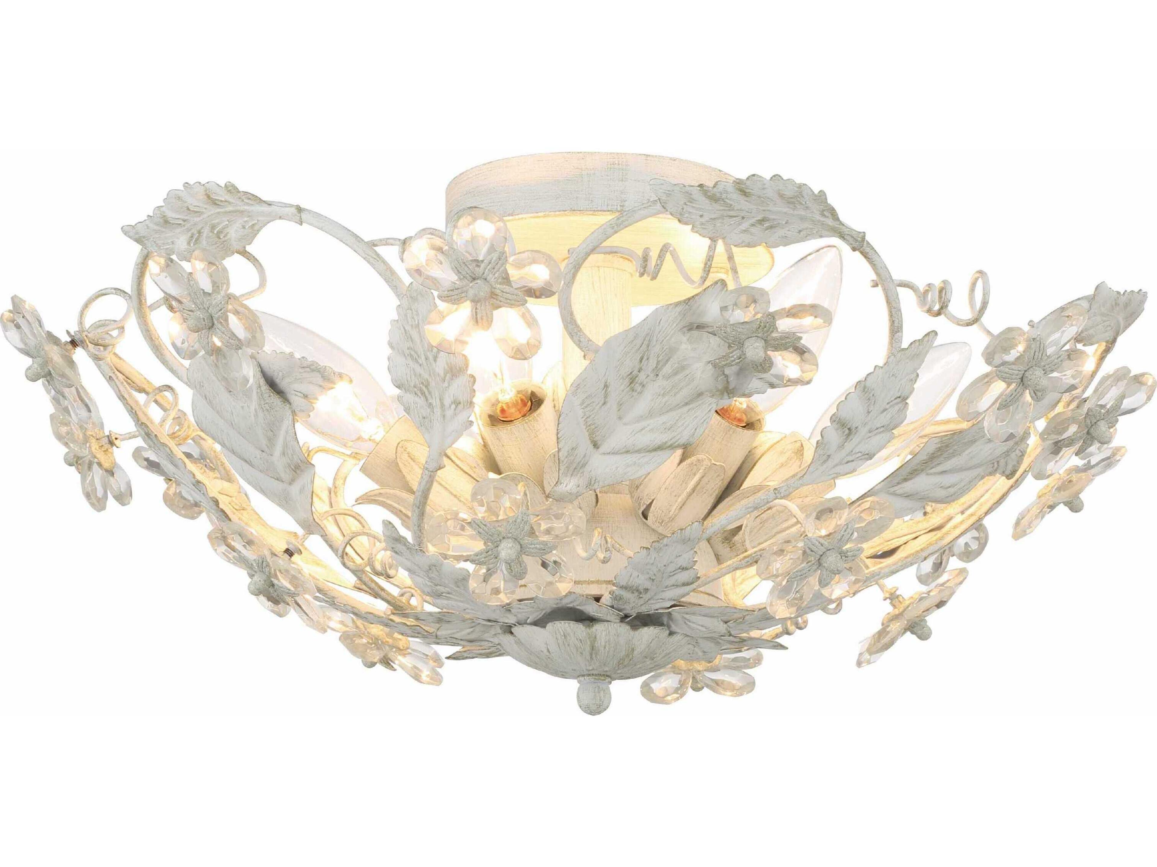 Crystorama Paris Market 6-Light Nickel Glass Bowl Semi Flush Mount