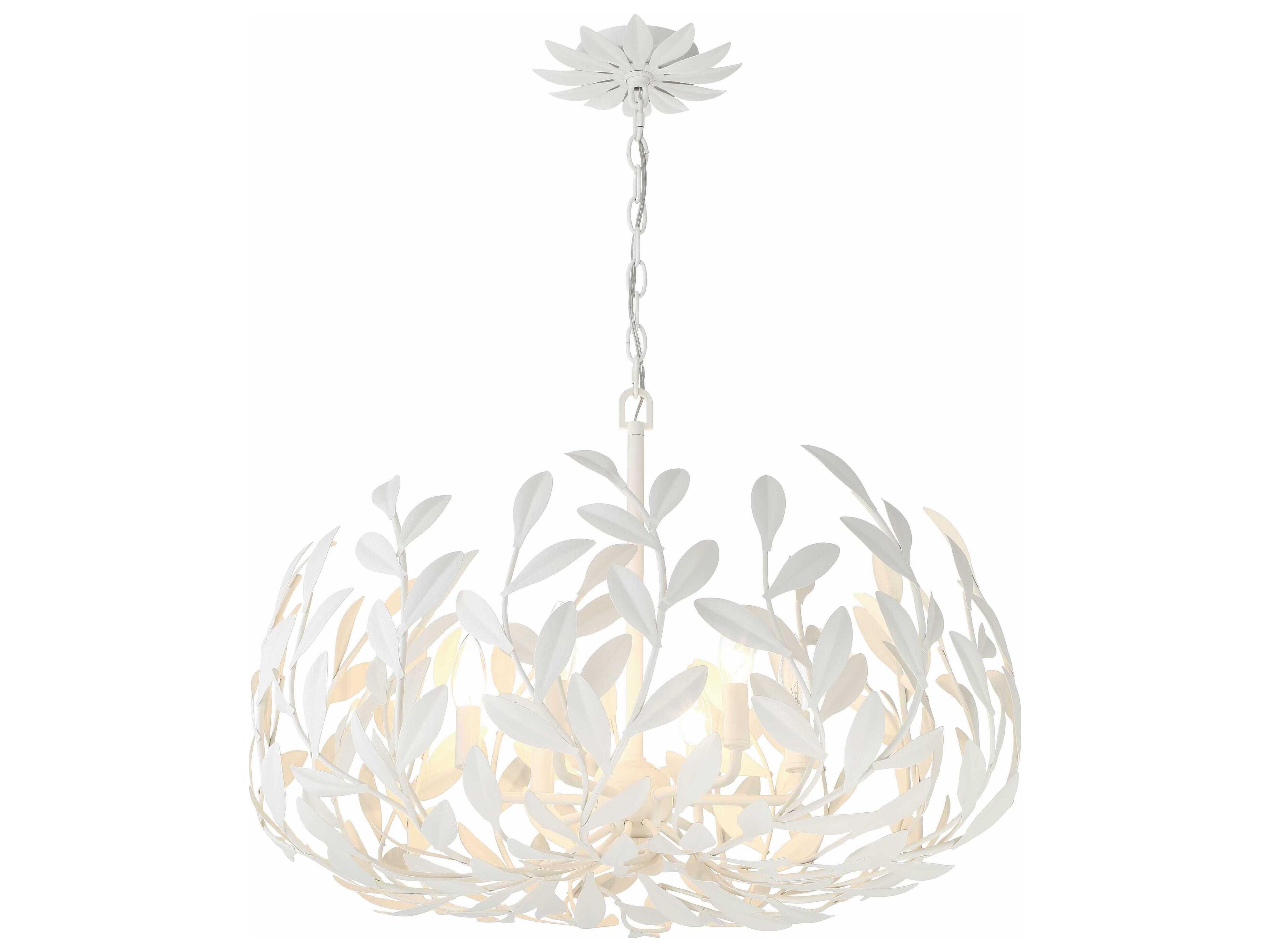 Crystorama Broche 6-Light Matte White Candelabra Chandelier