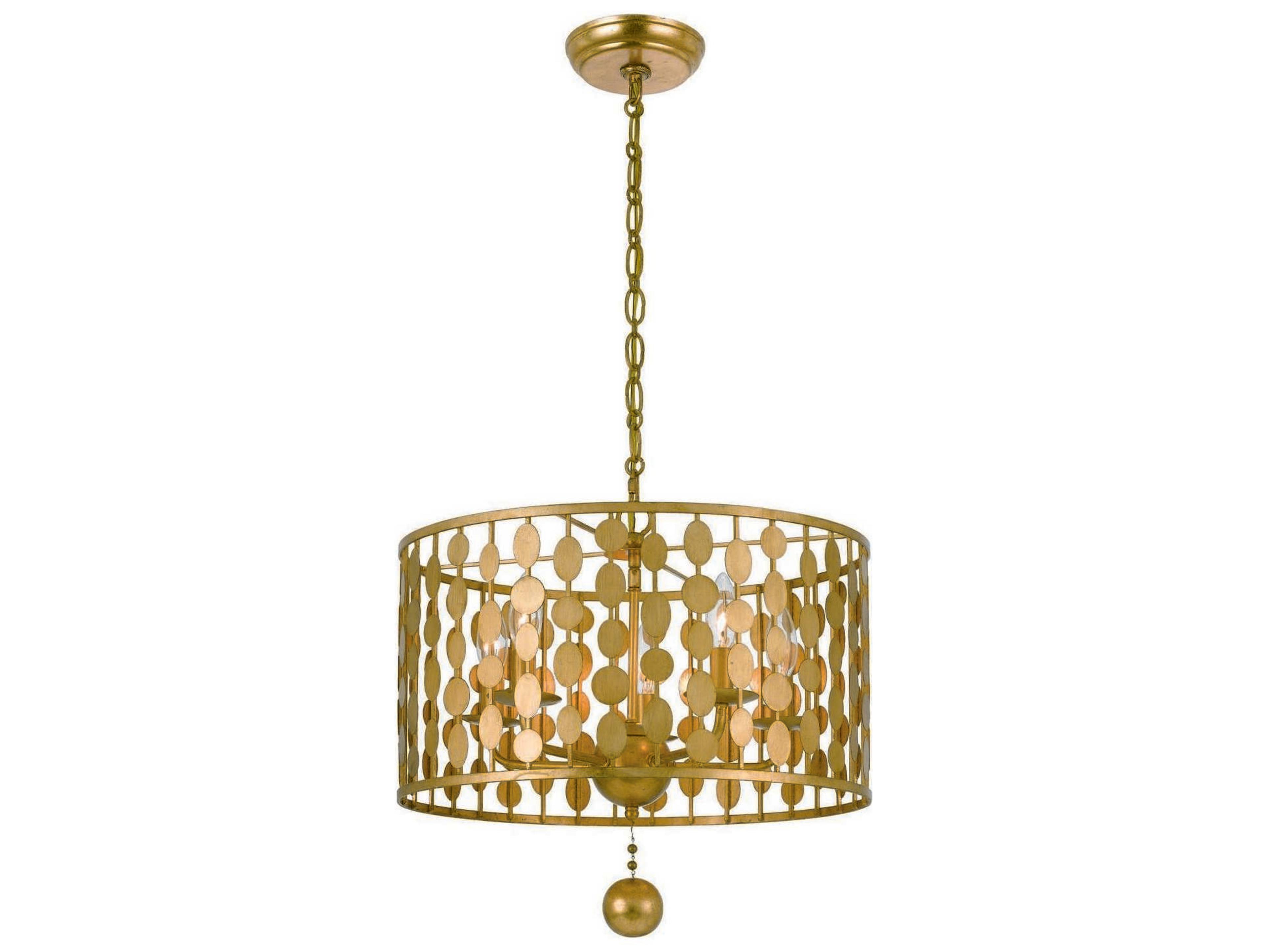 Crystorama Layla 5-Light Gold Candelabra Drum Chandelier