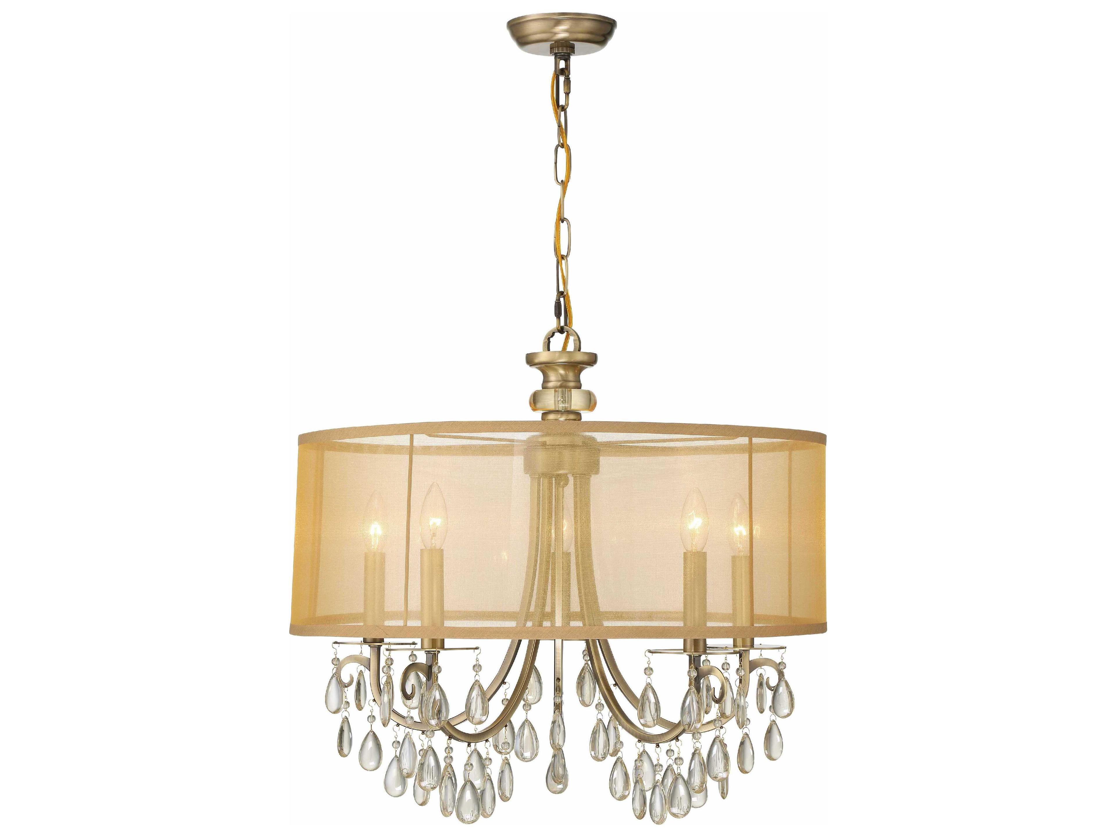 Crystorama Hampton 5-Light Gold Crystal Candelabra Drum Chandelier