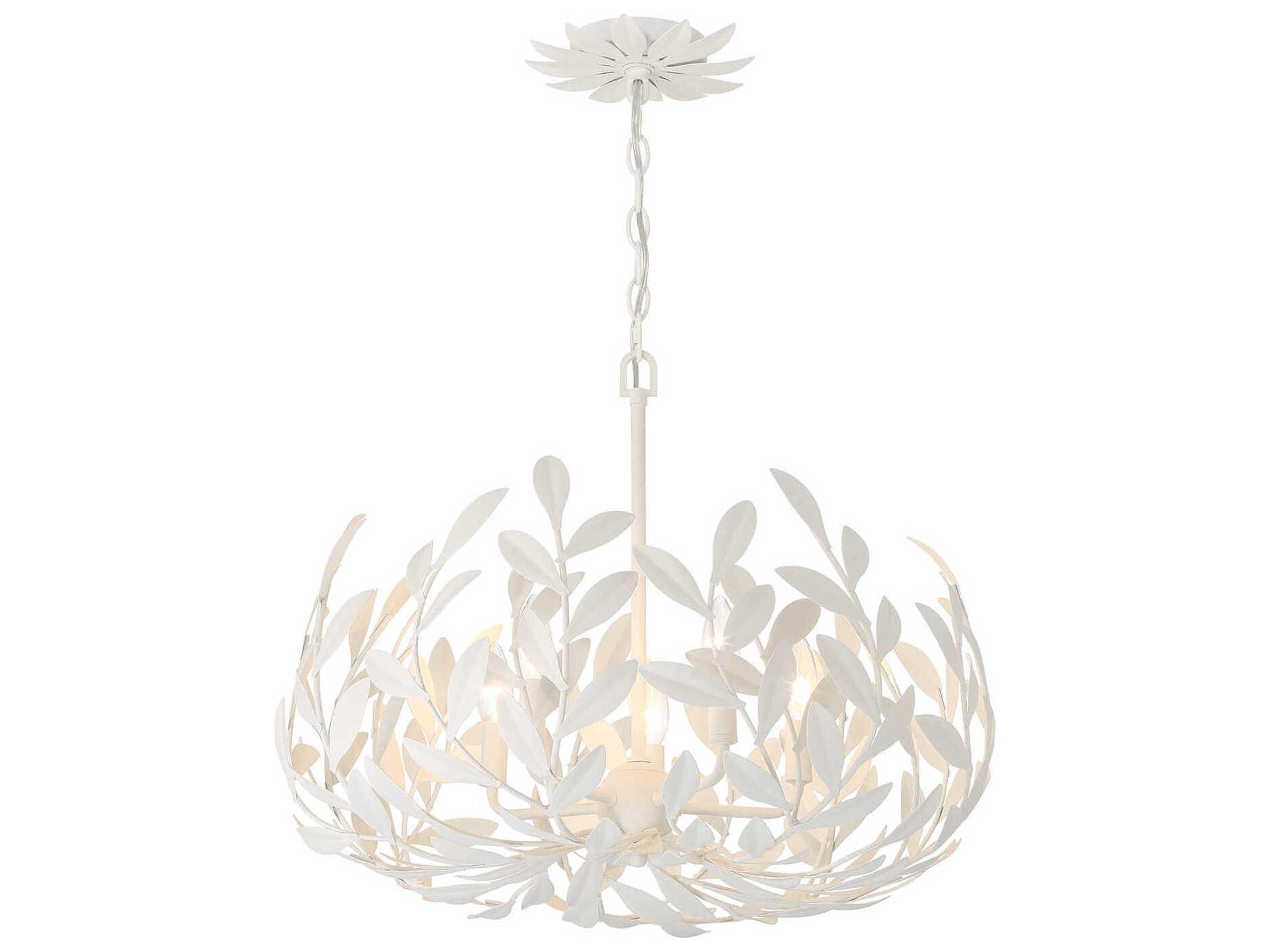 Crystorama Broche 5-Light Matte White Candelabra Chandelier