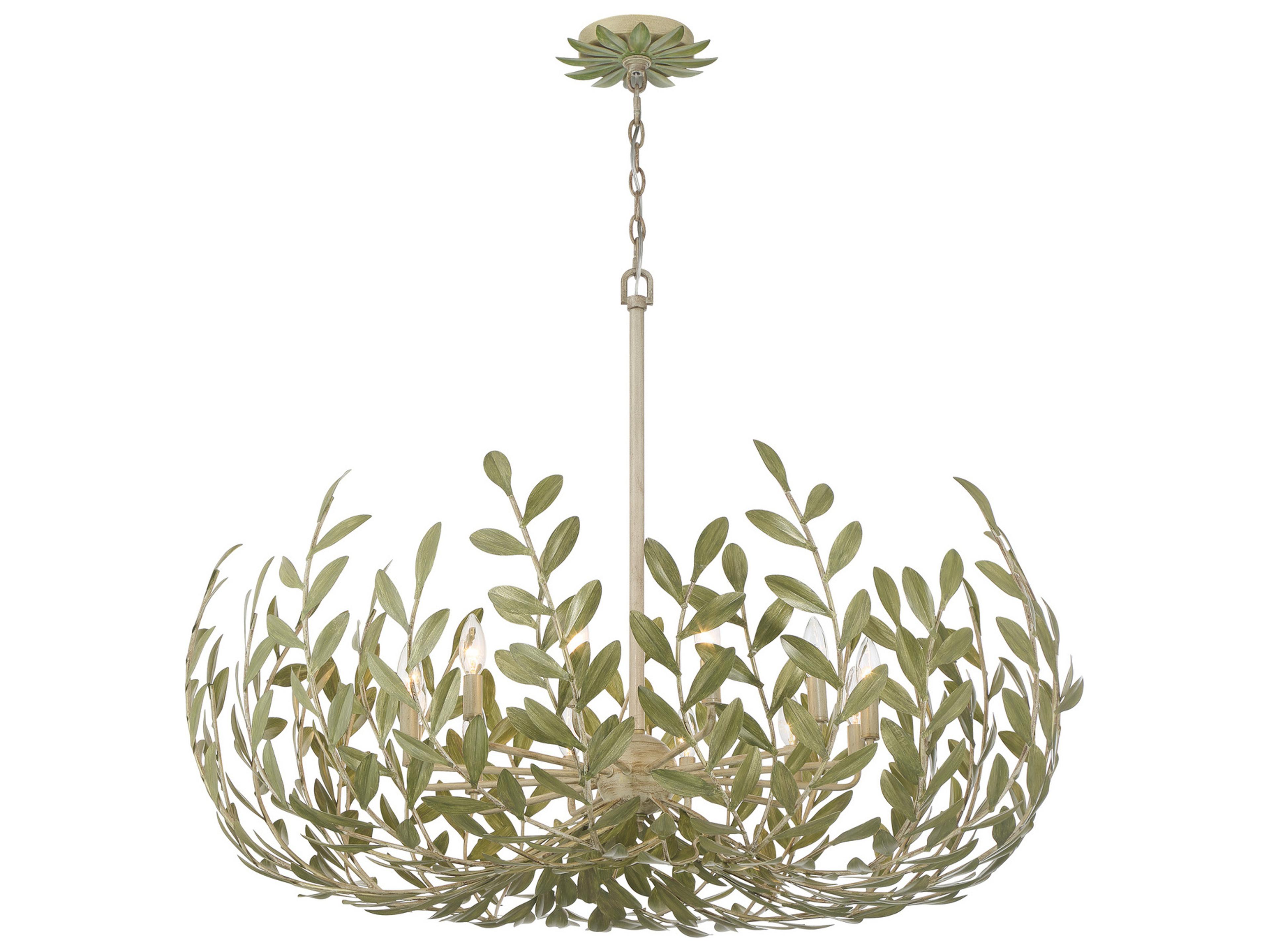Crystorama Broche 12-Light Green Candelabra Chandelier