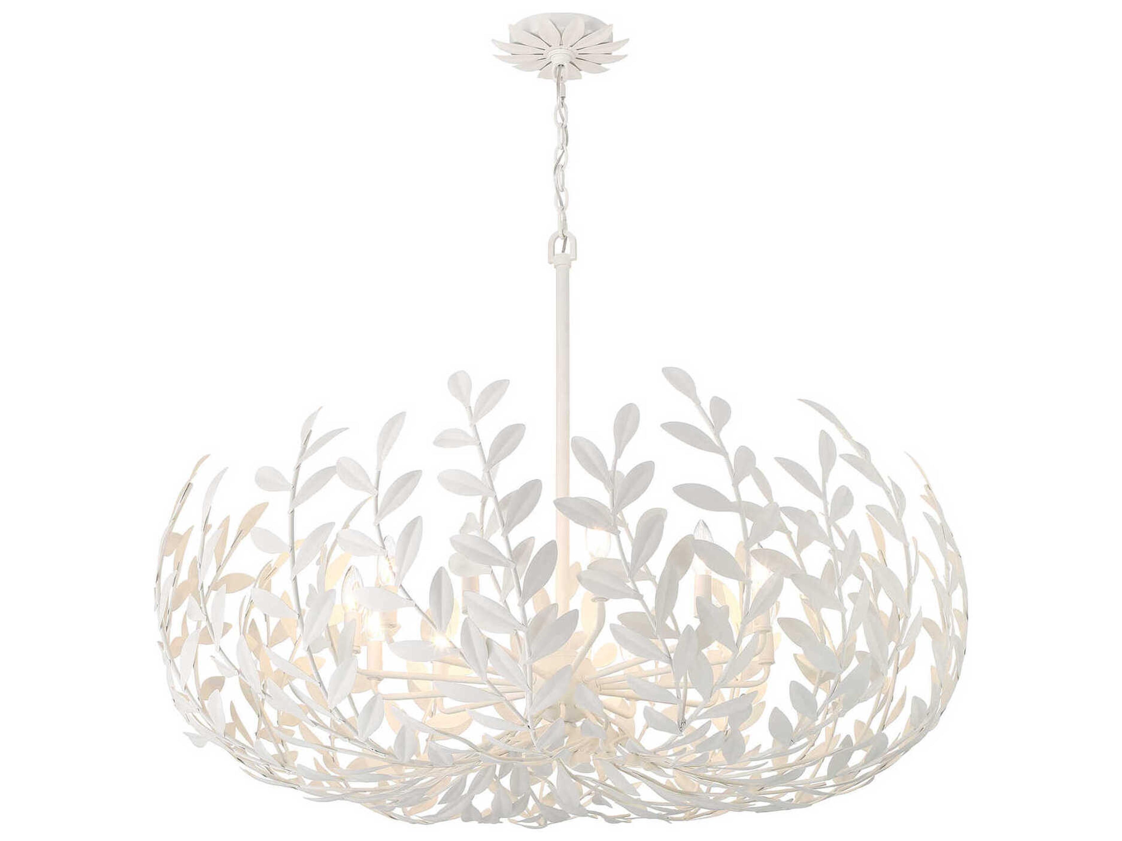 Crystorama Broche 12-Light Matte White Candelabra Chandelier
