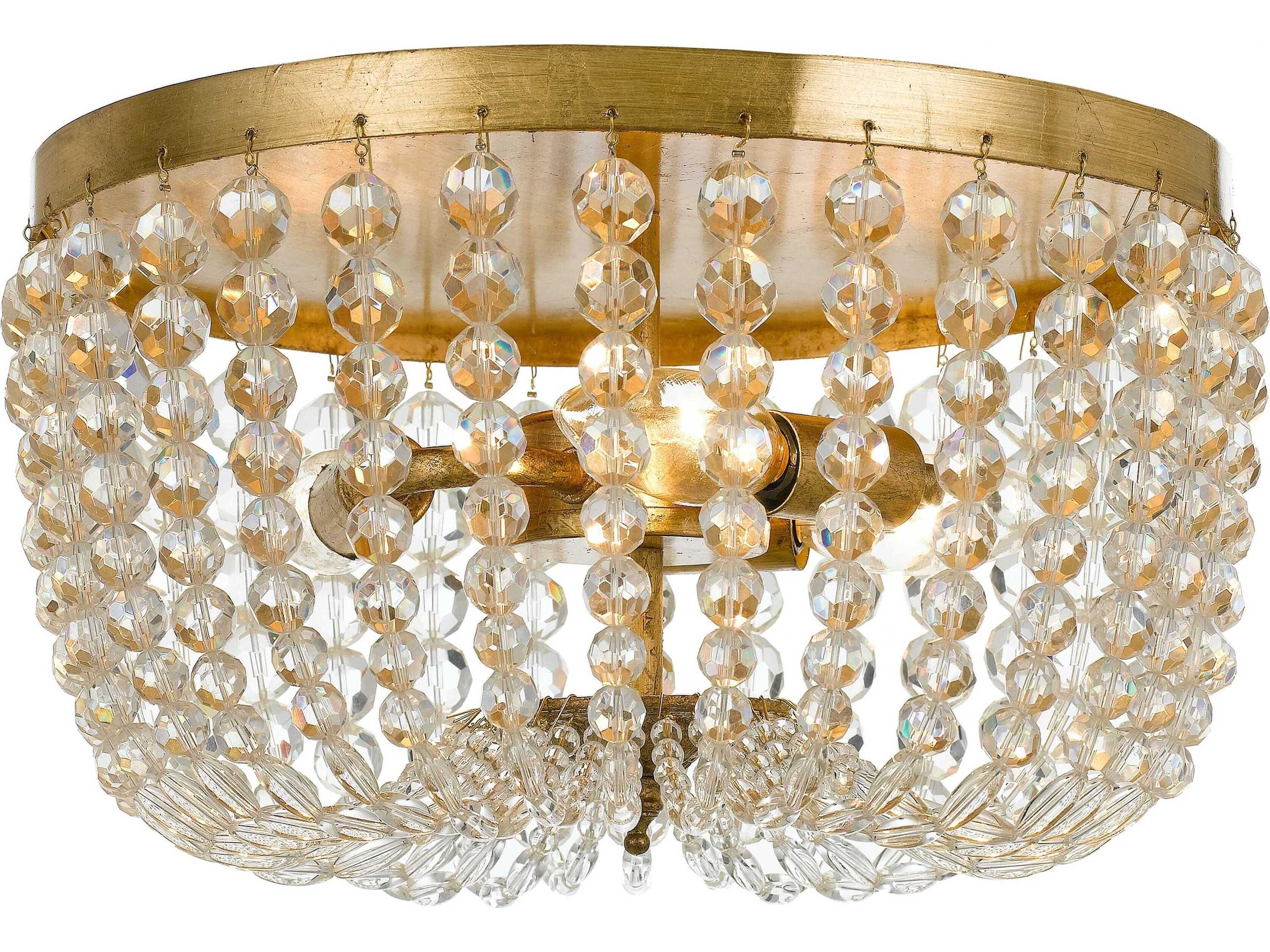 Crystorama Rylee 3-Light Bronze Bowl Flush Mount