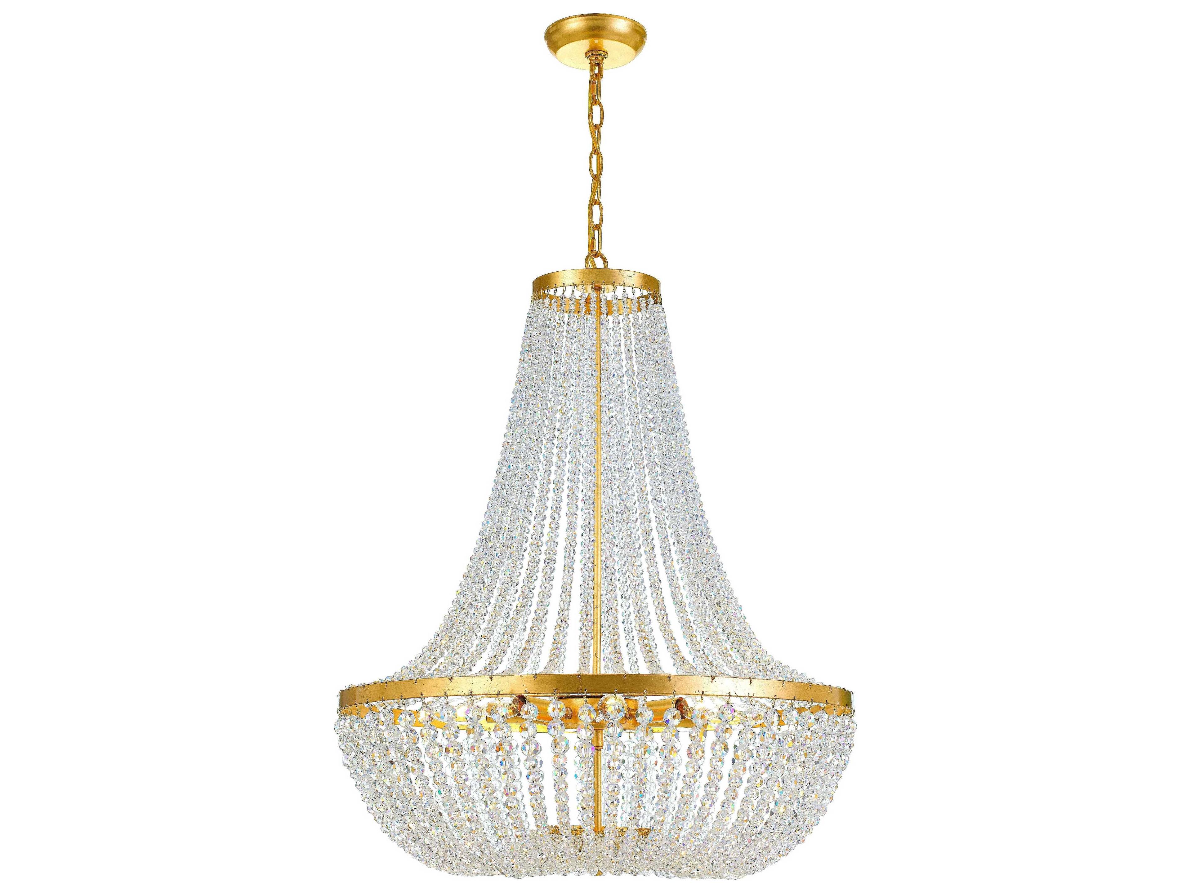 Crystorama Rylee 8-Light Gold Candelabra Empire Chandelier