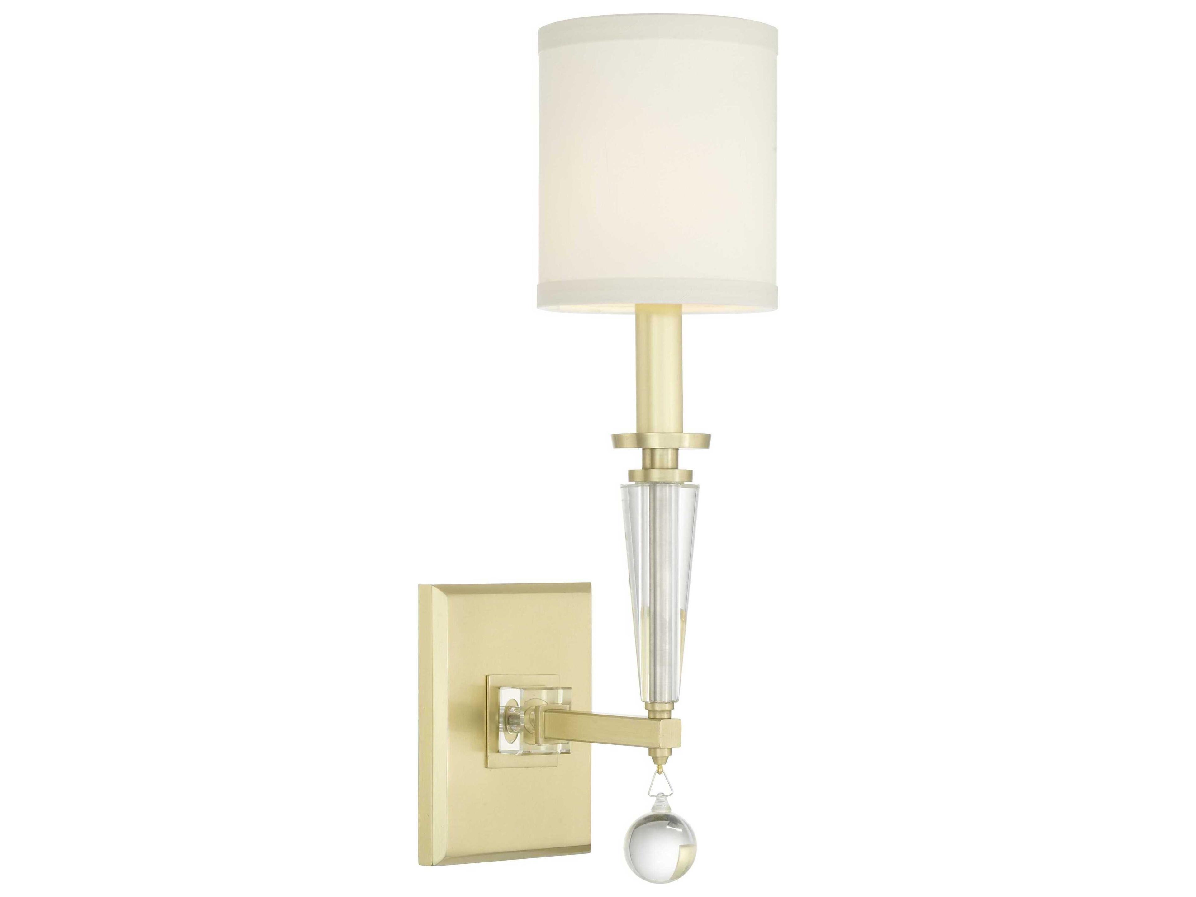 Crystorama Paxton 1-Light Aged Brass Glass Wall Sconce