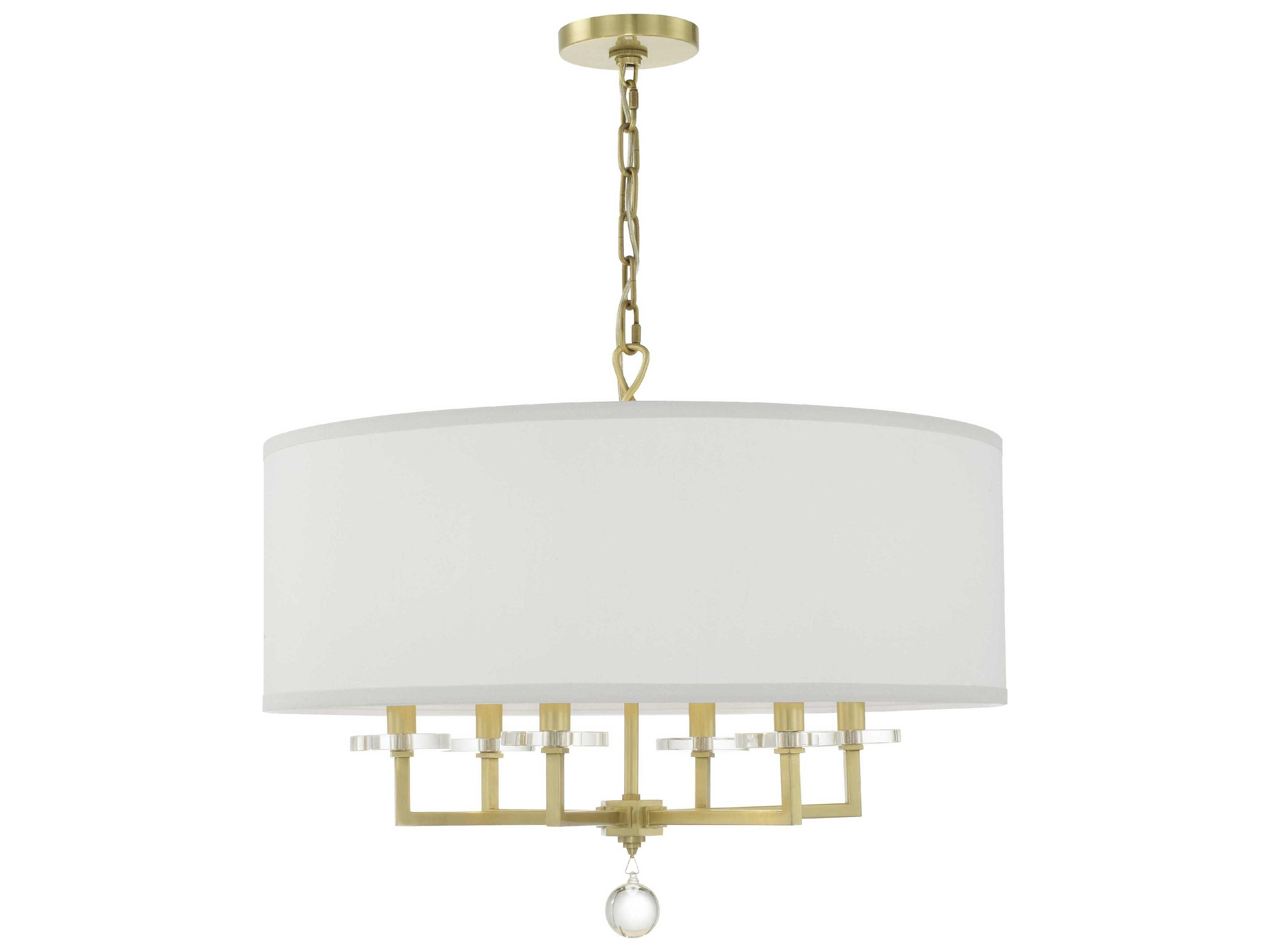 Crystorama Paxton 6-Light Clear Crystal Glass Candelabra Drum Chandelier