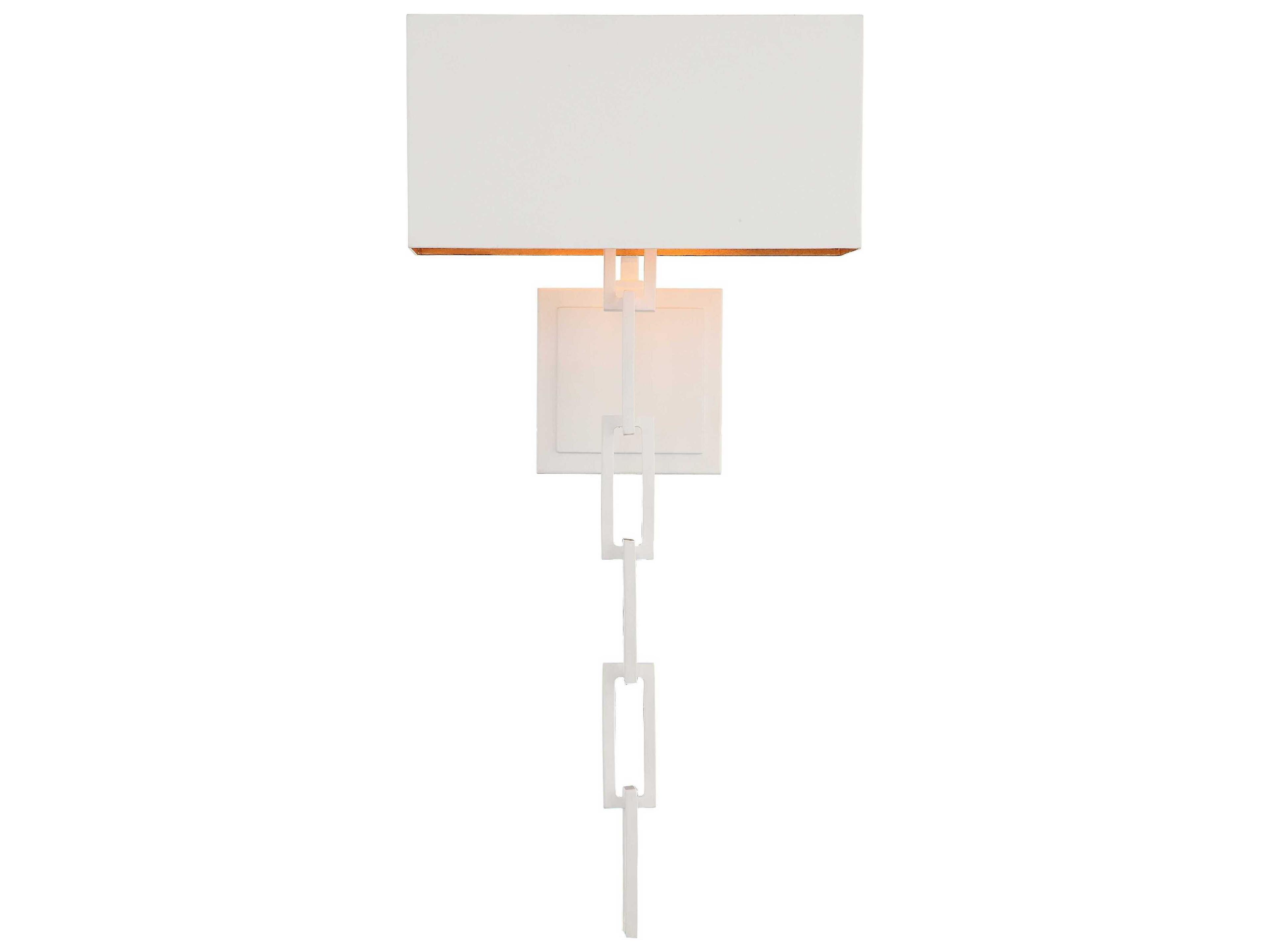 Crystorama Alston 2-Light Matte White Antique Gold Wall Sconce