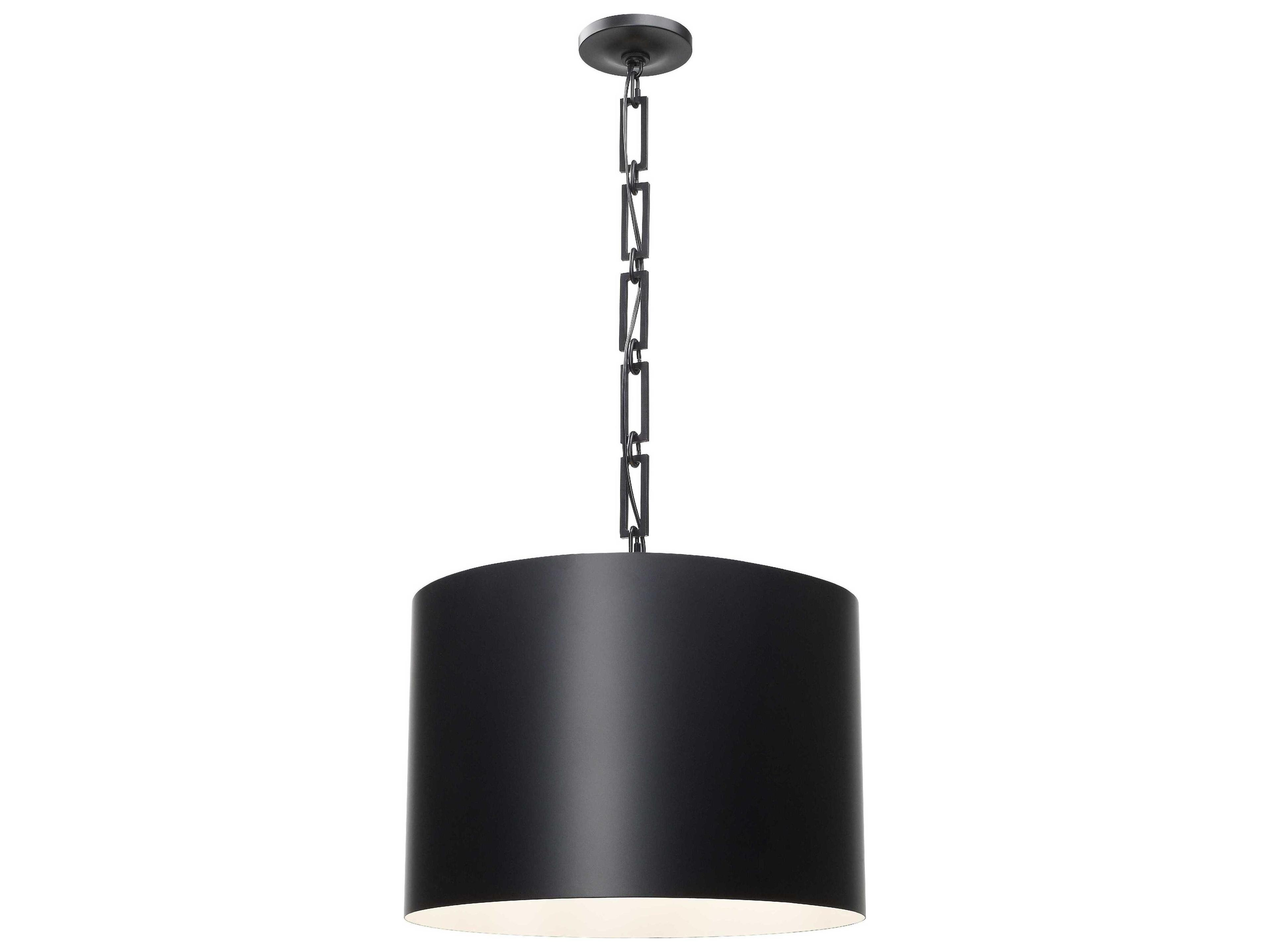 Crystorama Alston 6-Light Black Drum Pendant