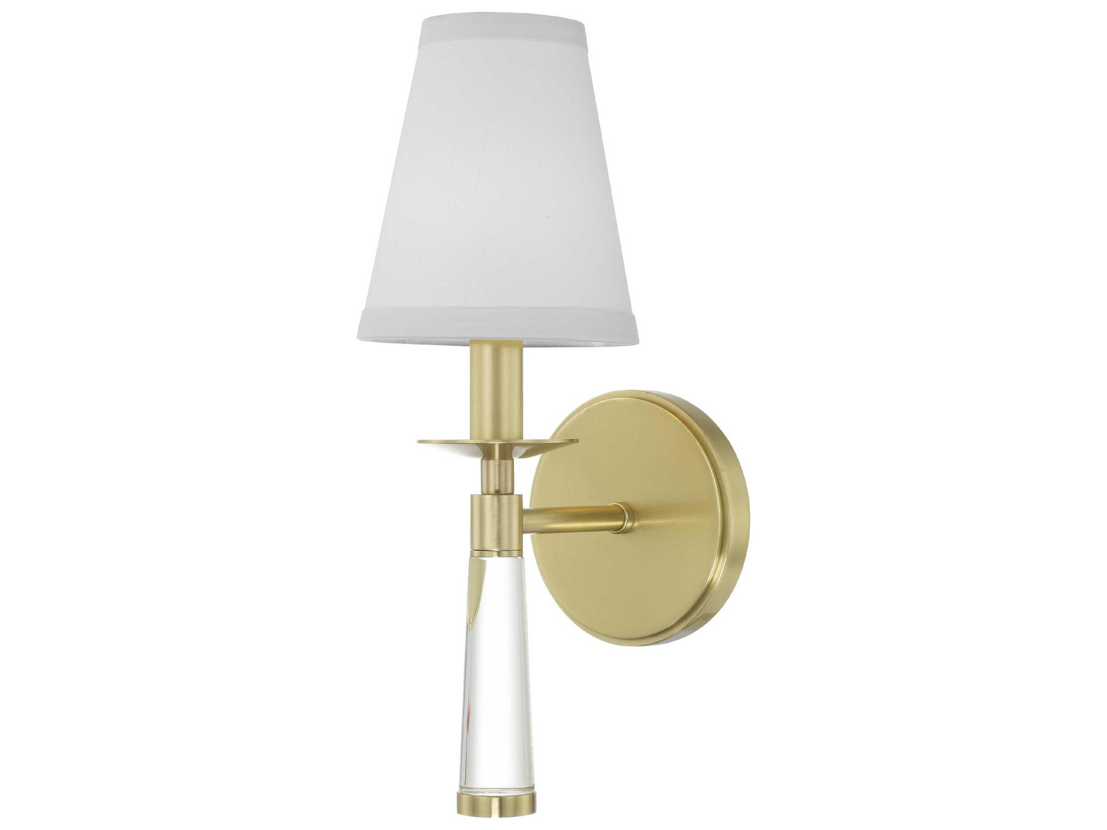 Crystorama Baxter 1-Light Aged Brass Gold Wall Sconce