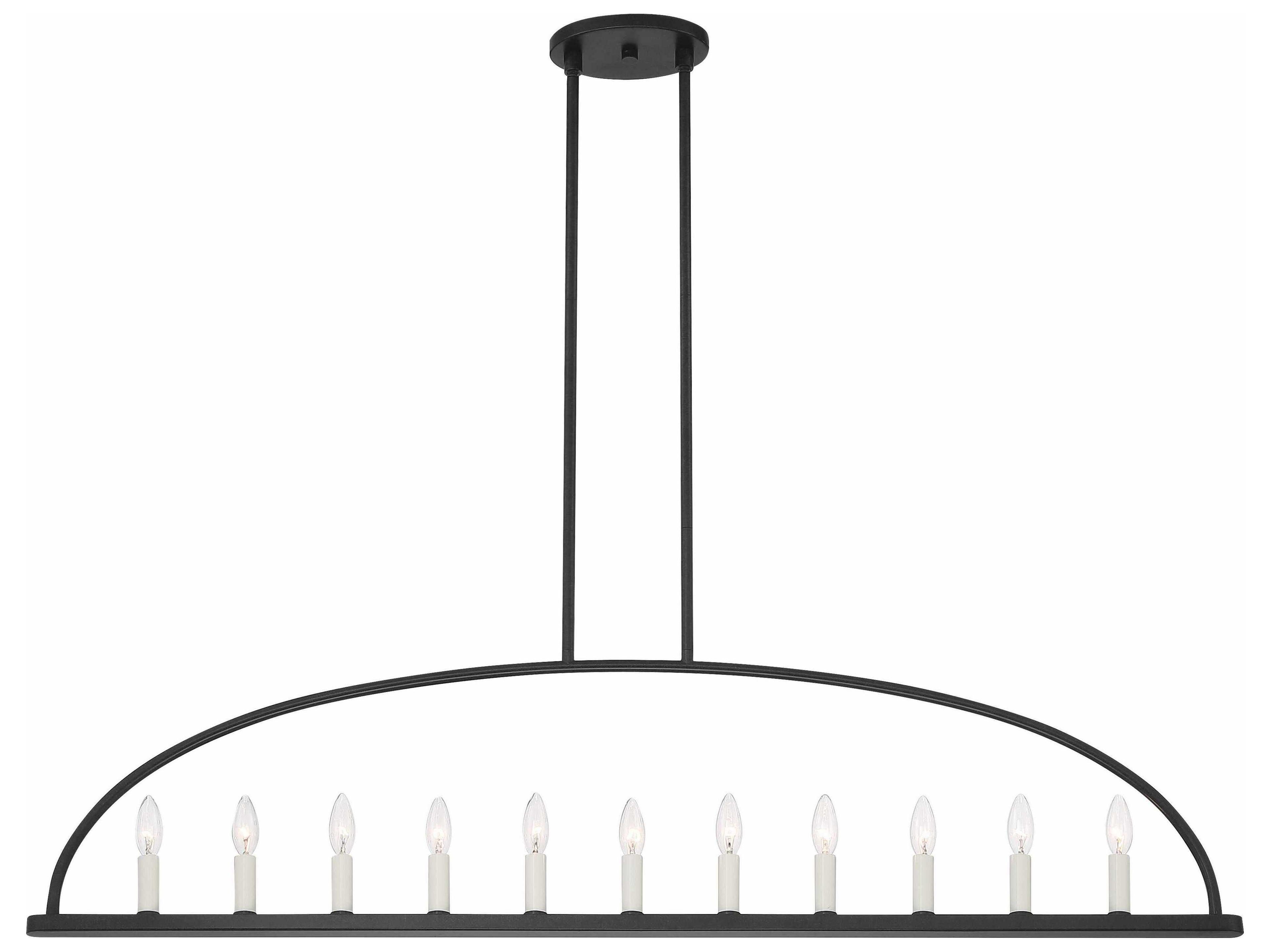 Crystorama Abbott 11-Light Black Linear Island Pendant