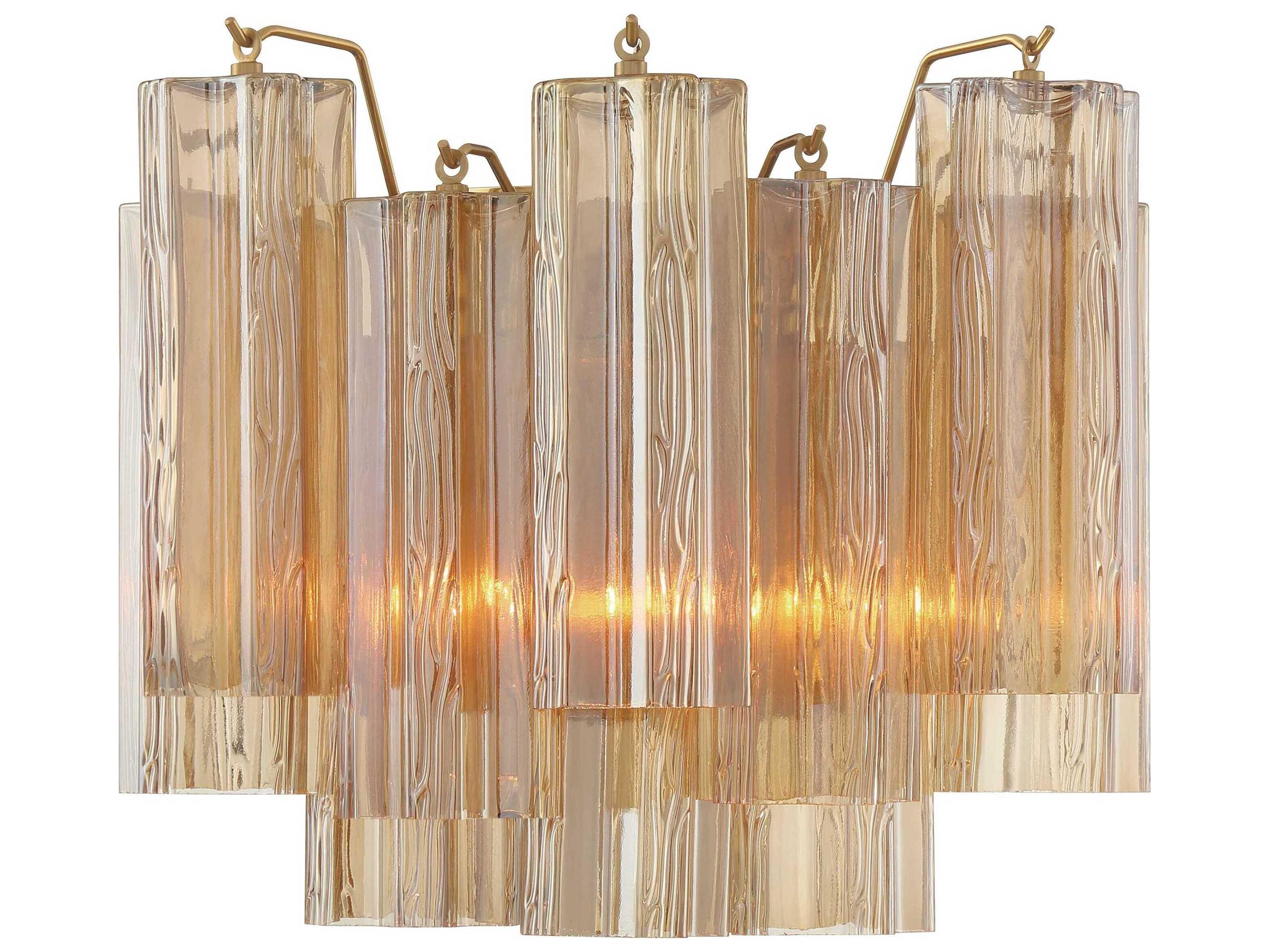 Crystorama Addis 2-Light Aged Brass Wall Sconce