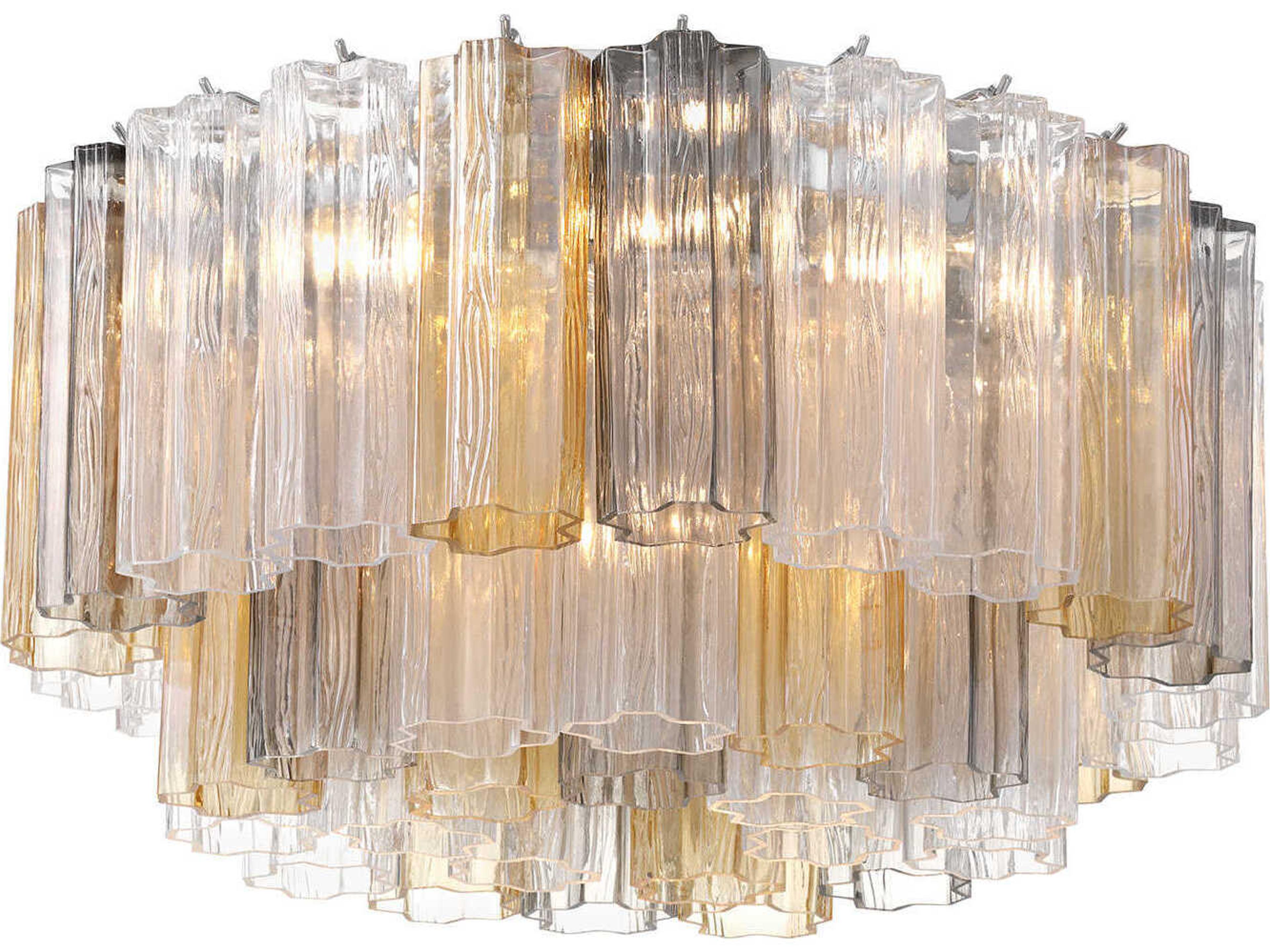 Crystorama Addis 7-Light Polished Chrome Geometric Flush Mount