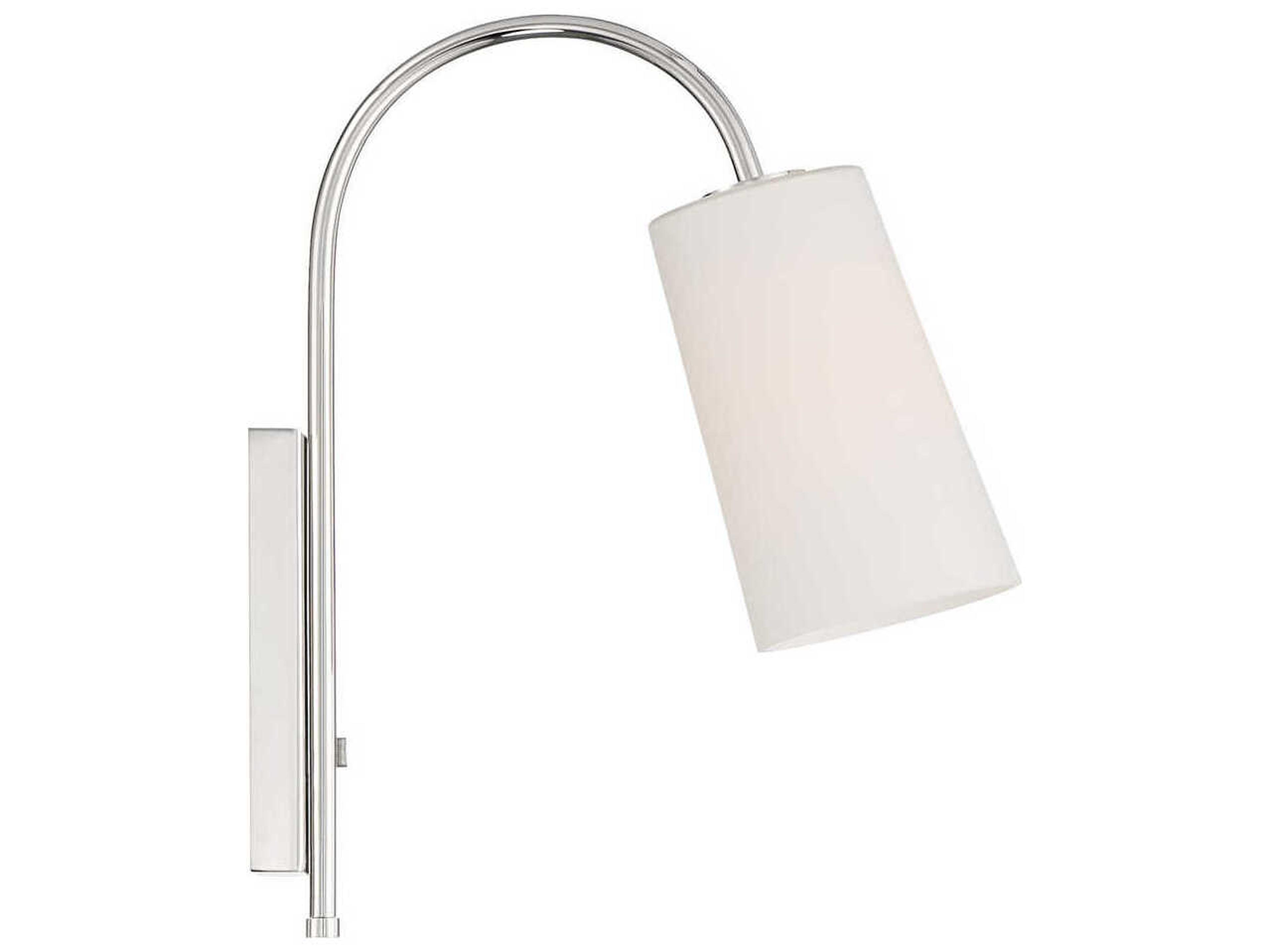 Crystorama Alexa 1-Light Polished Nickel Glass Wall Sconce