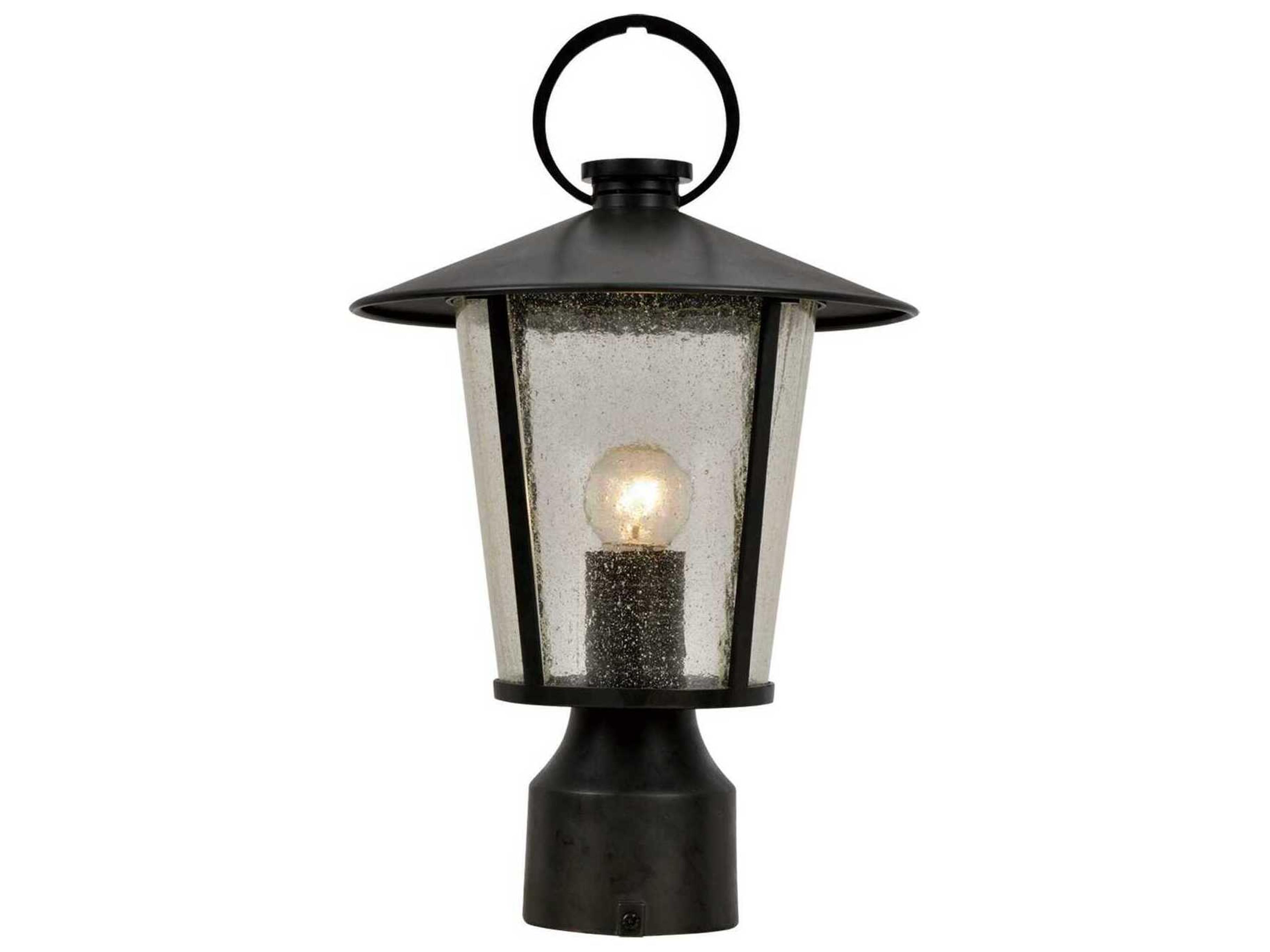 Crystorama Andover 1 - Light Outdoor Post Light with Clear Seeded Glass Shade