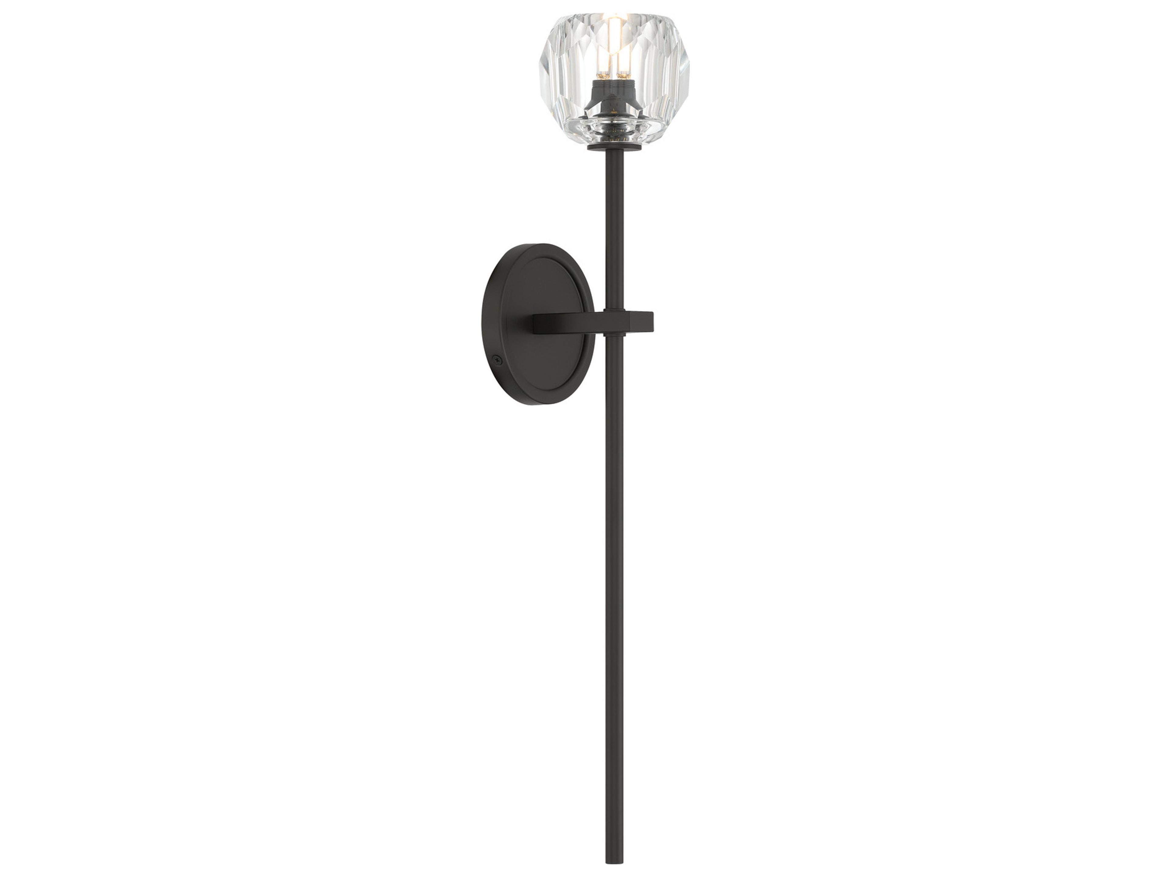 Crystorama Aragon 1-Light Black Wall Sconce