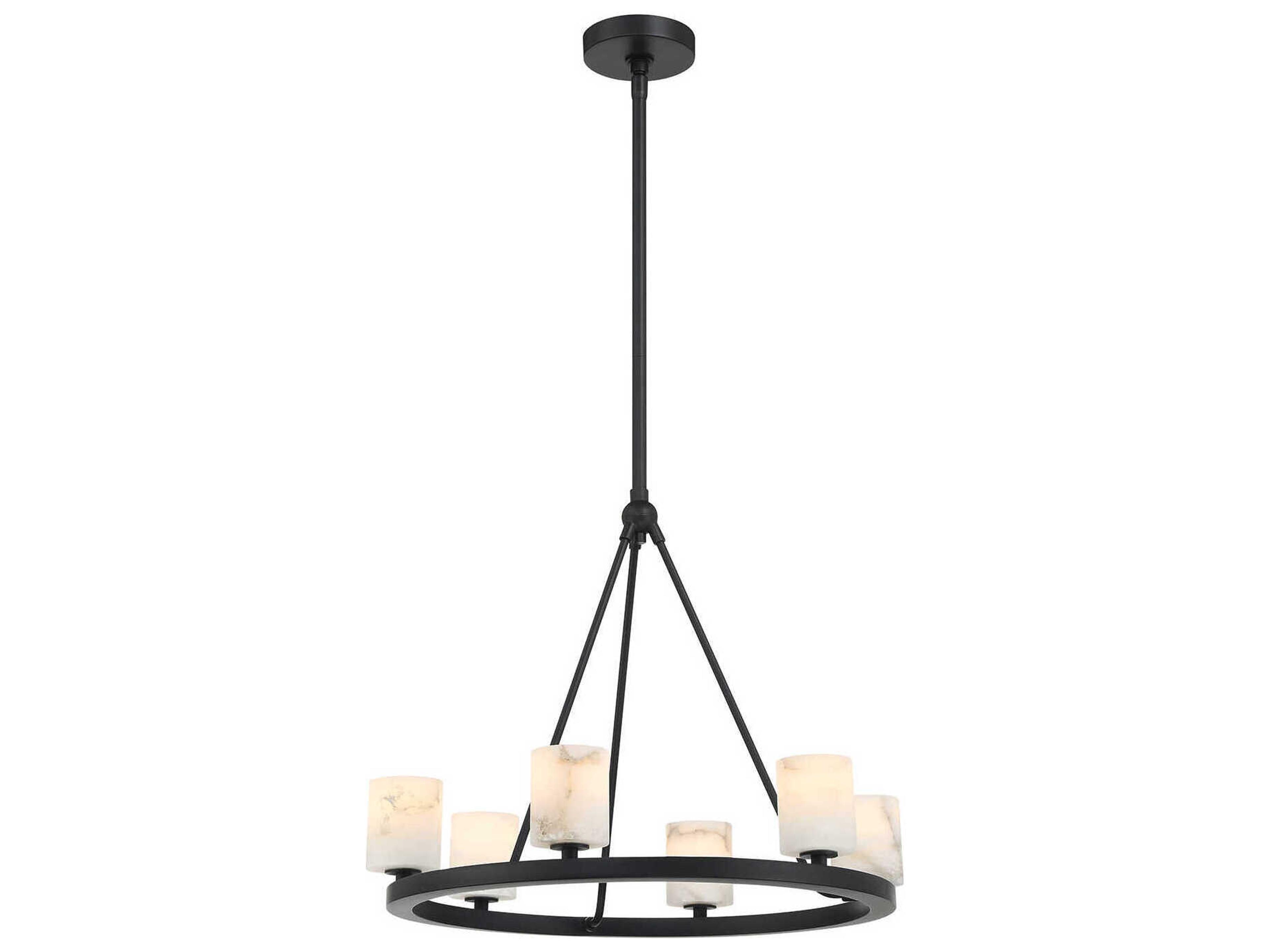 Crystorama Aragon 6-Light Matte Black Chandelier