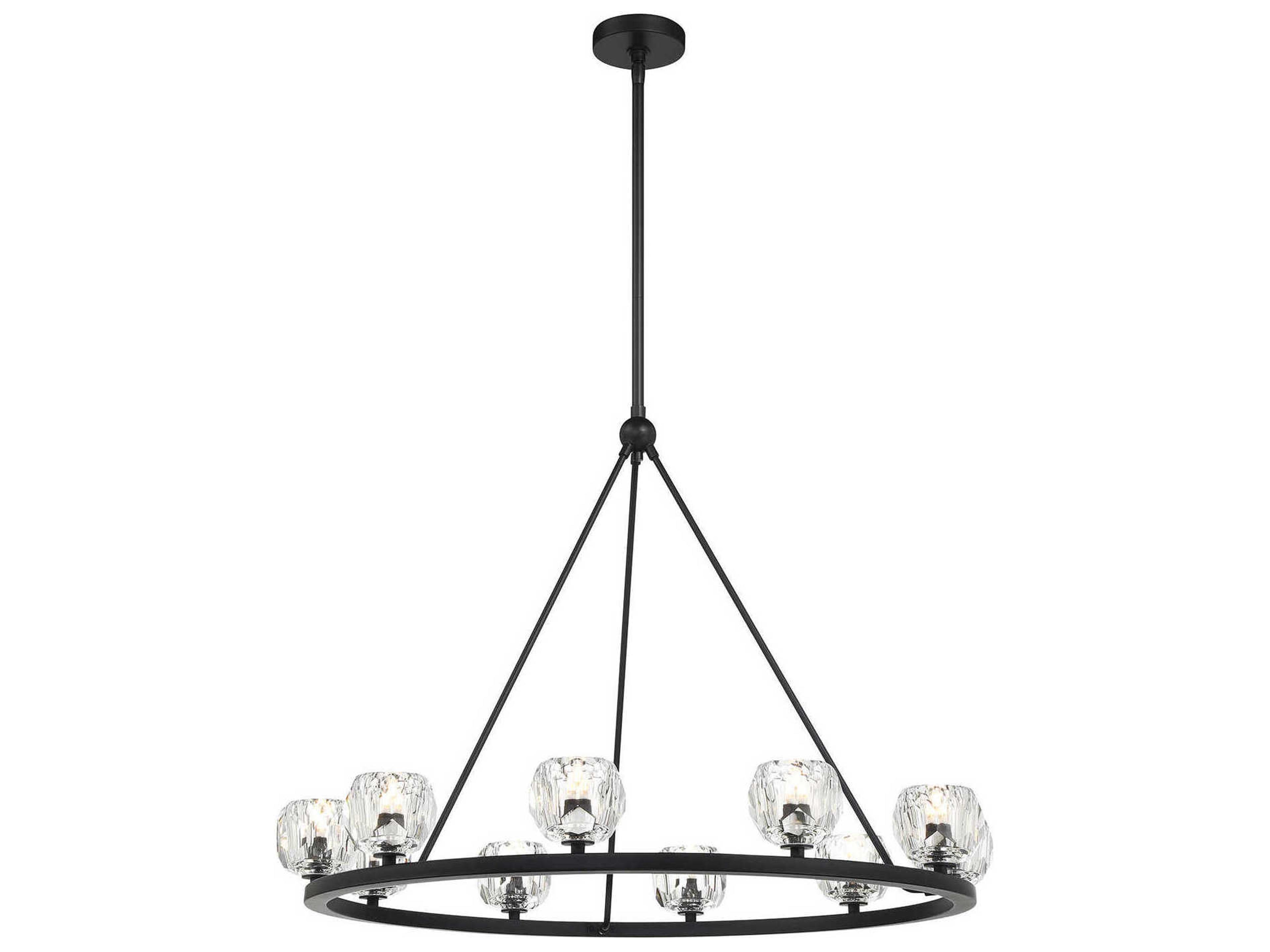Crystorama Aragon 10-Light Matte Black Chandelier