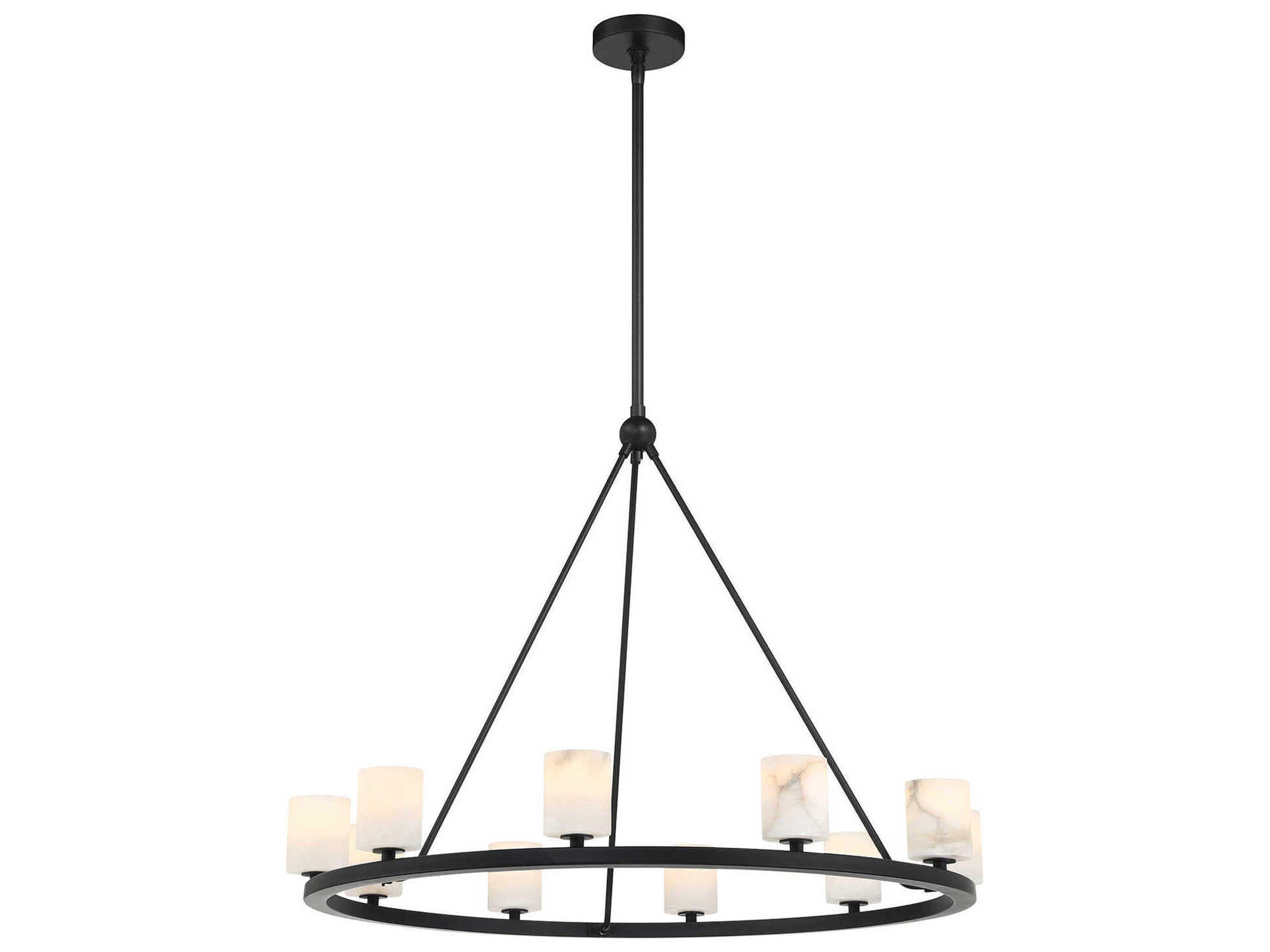 Crystorama Aragon 10-Light Matte Black Chandelier