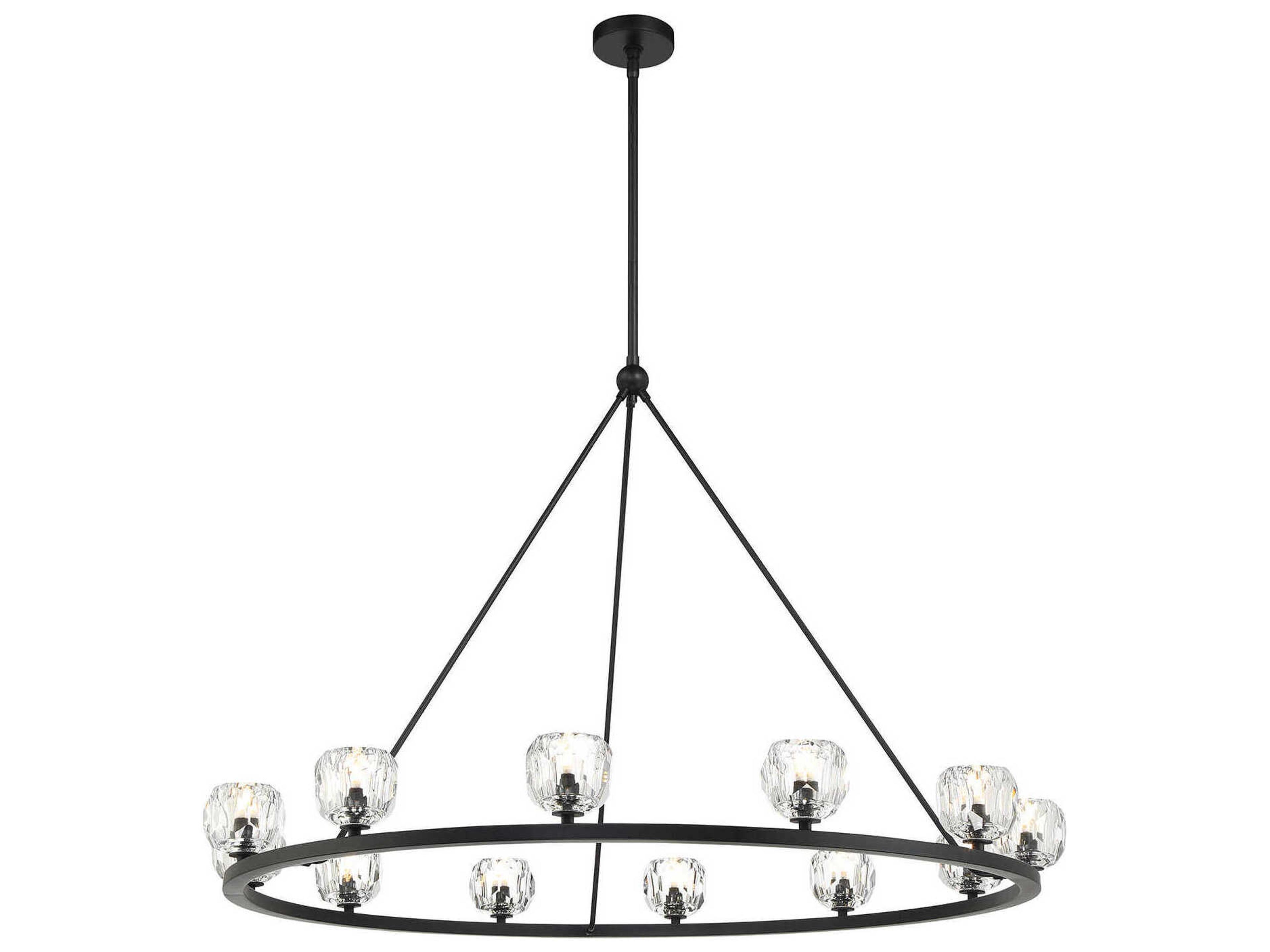 Crystorama Aragon 12-Light Matte Black Chandelier