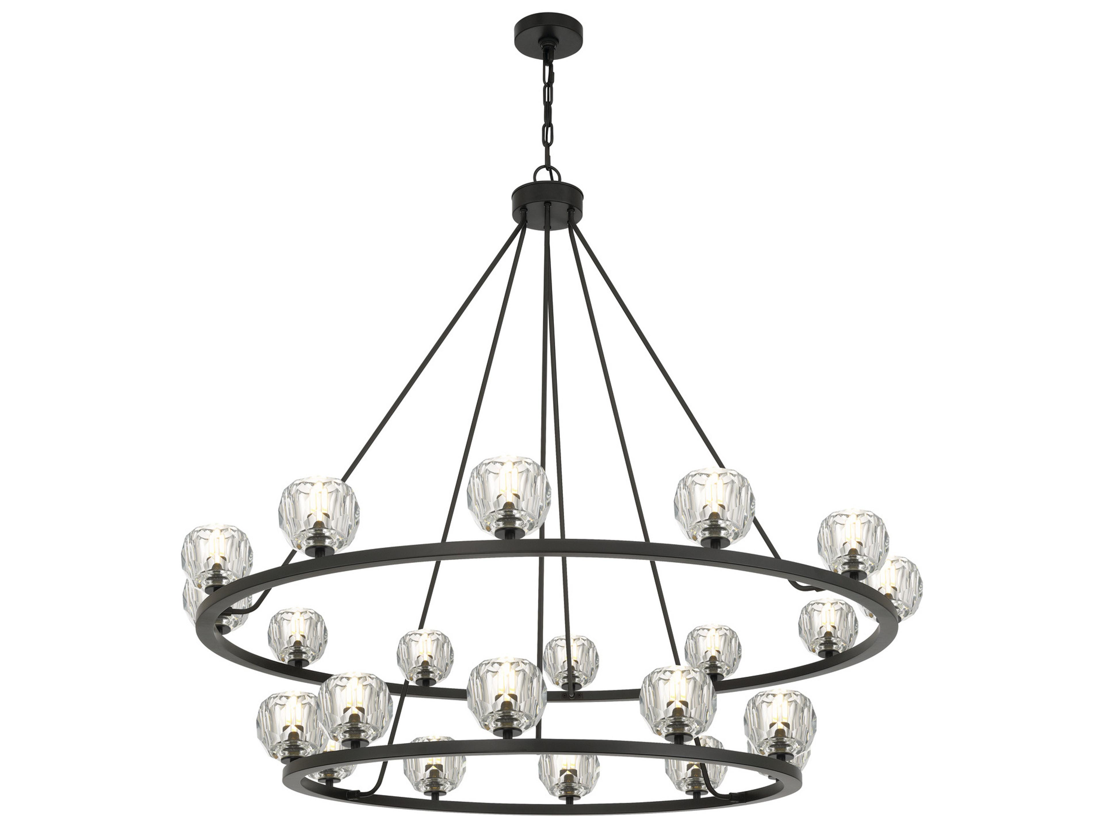 Crystorama Aragon 22-Light Black Tiered Chandelier