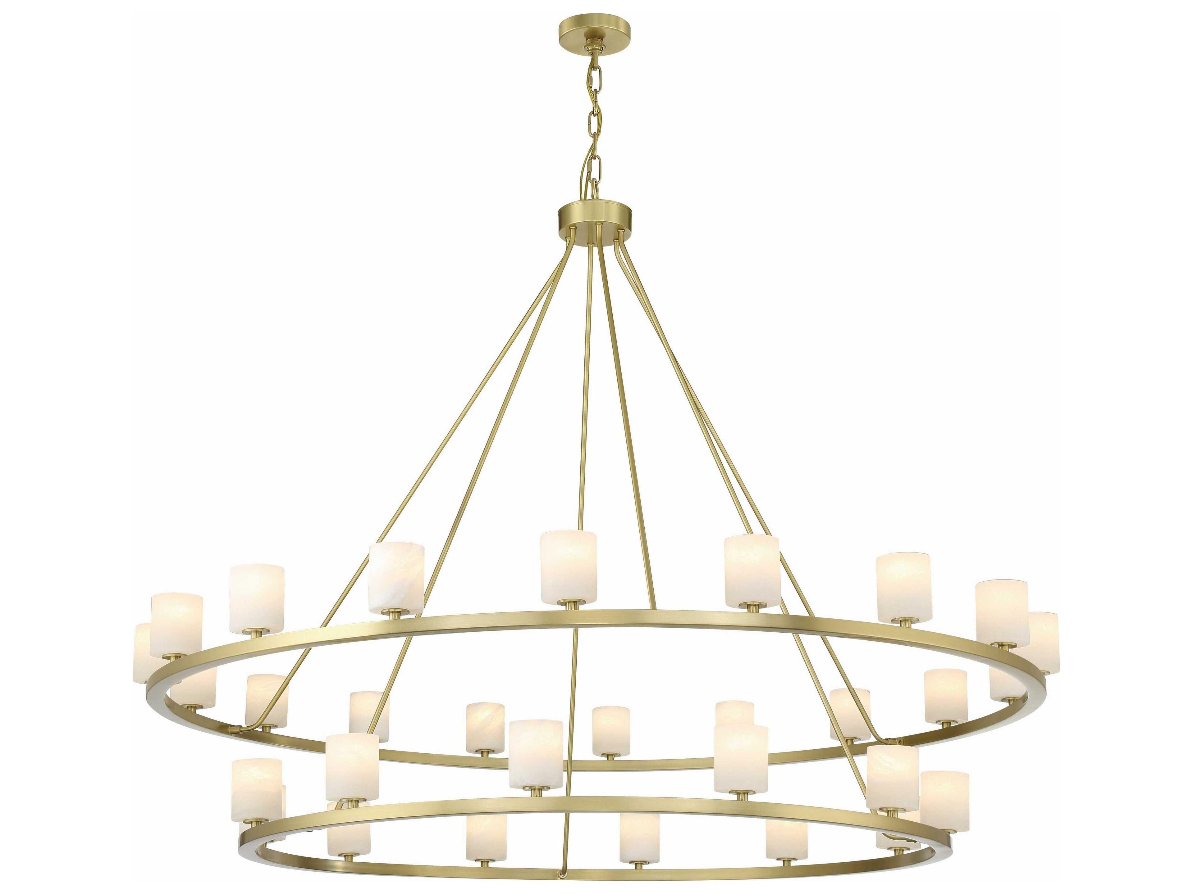 Crystorama Aragon 30-Light Soft Brass Tiered Chandelier