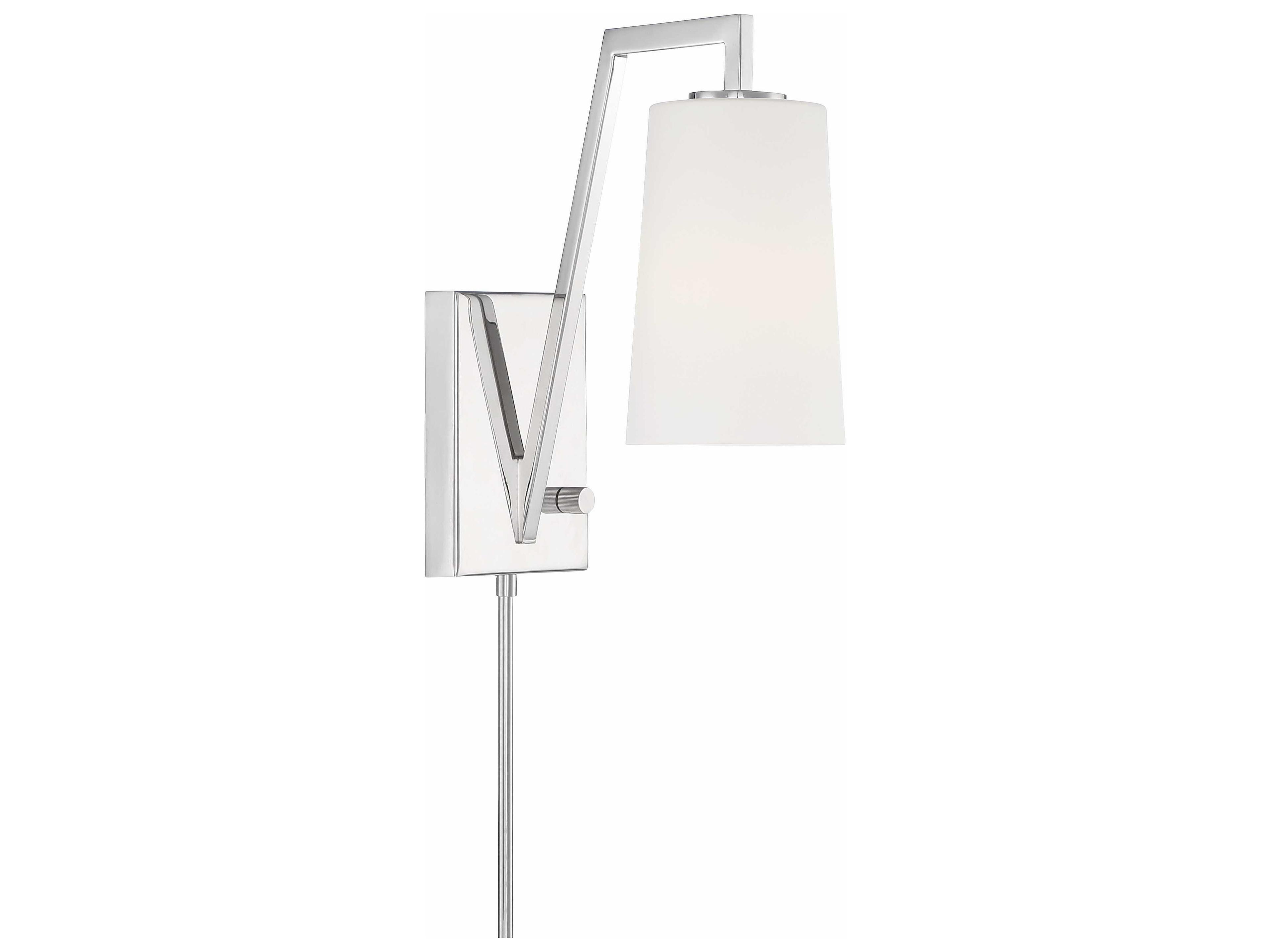 Crystorama Avon 1-Light Polished Nickel Glass Wall Sconce