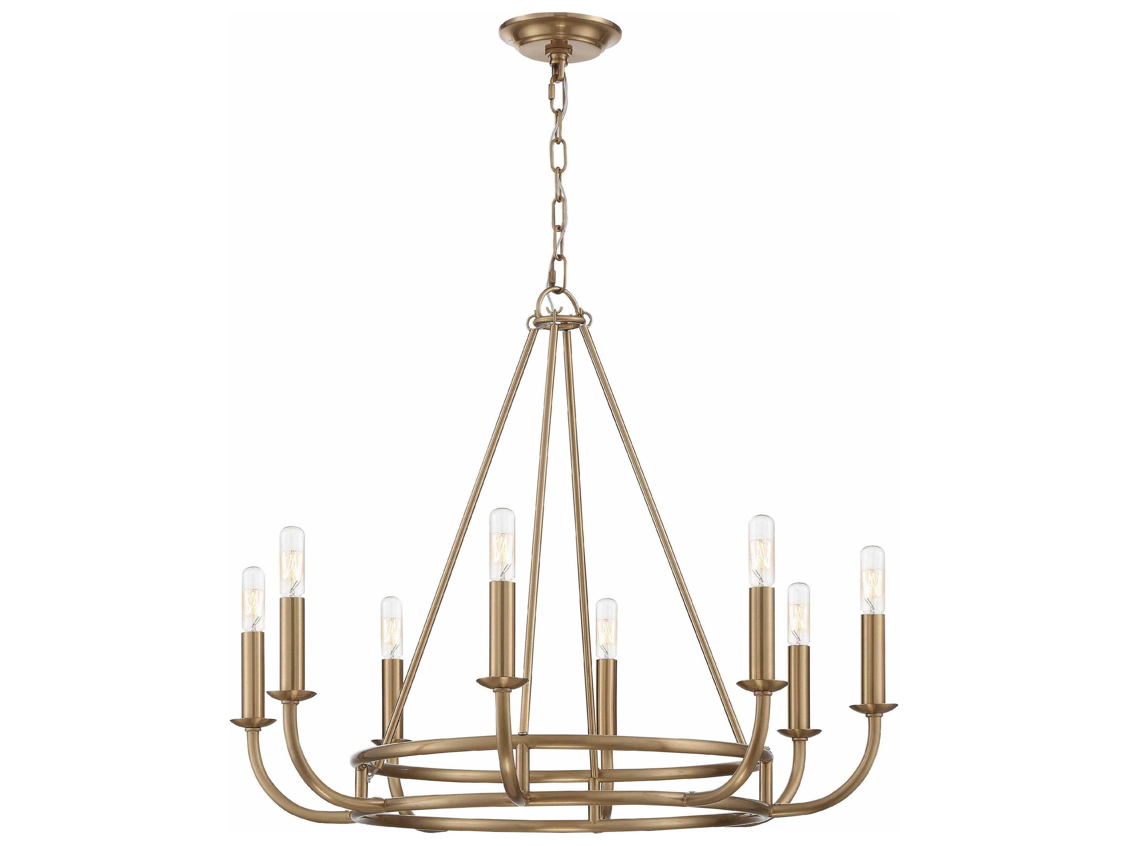 Crystorama Bailey 8-Light Aged Brass Candelabra Chandelier