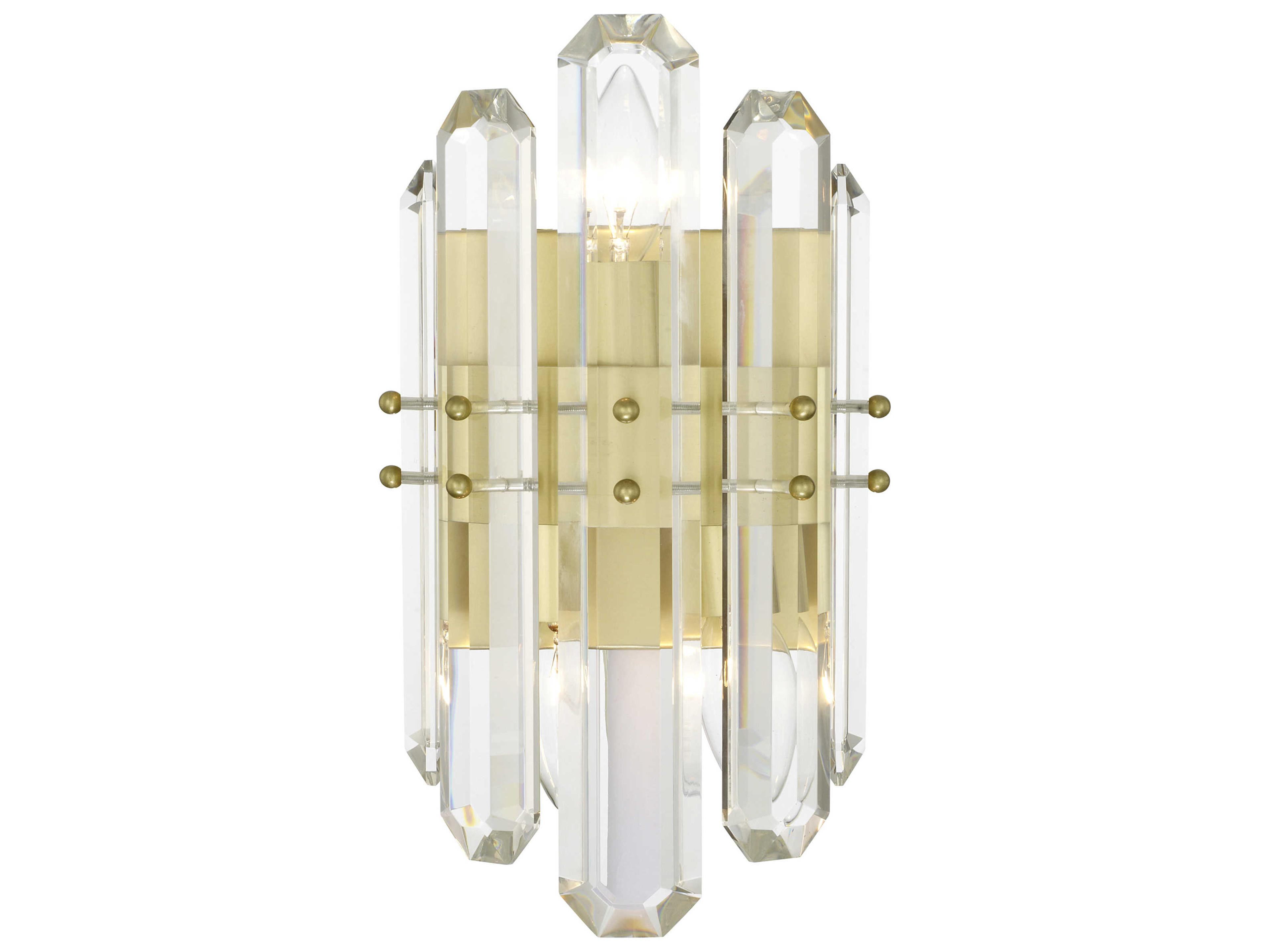Crystorama Bolton 3-Light Gold Crystal Wall Sconce