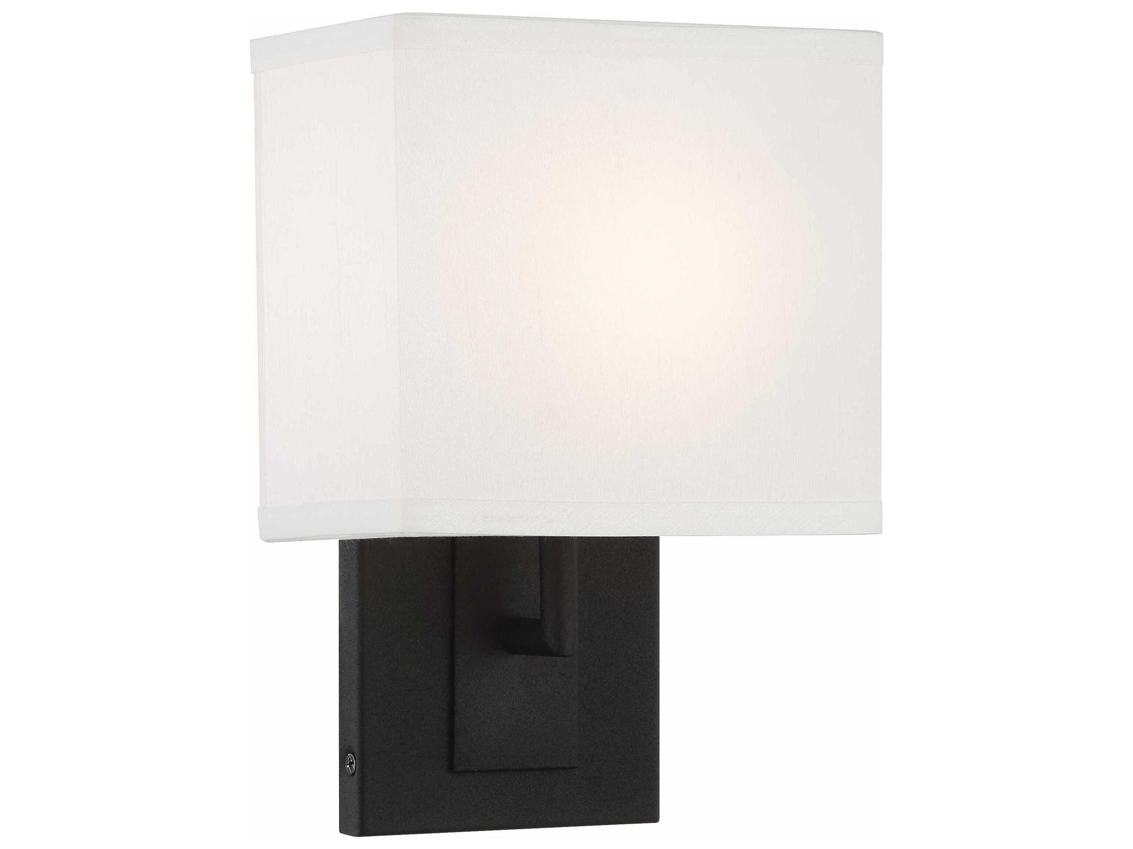 Crystorama Brent 1-Light Black Forged Wall Sconce