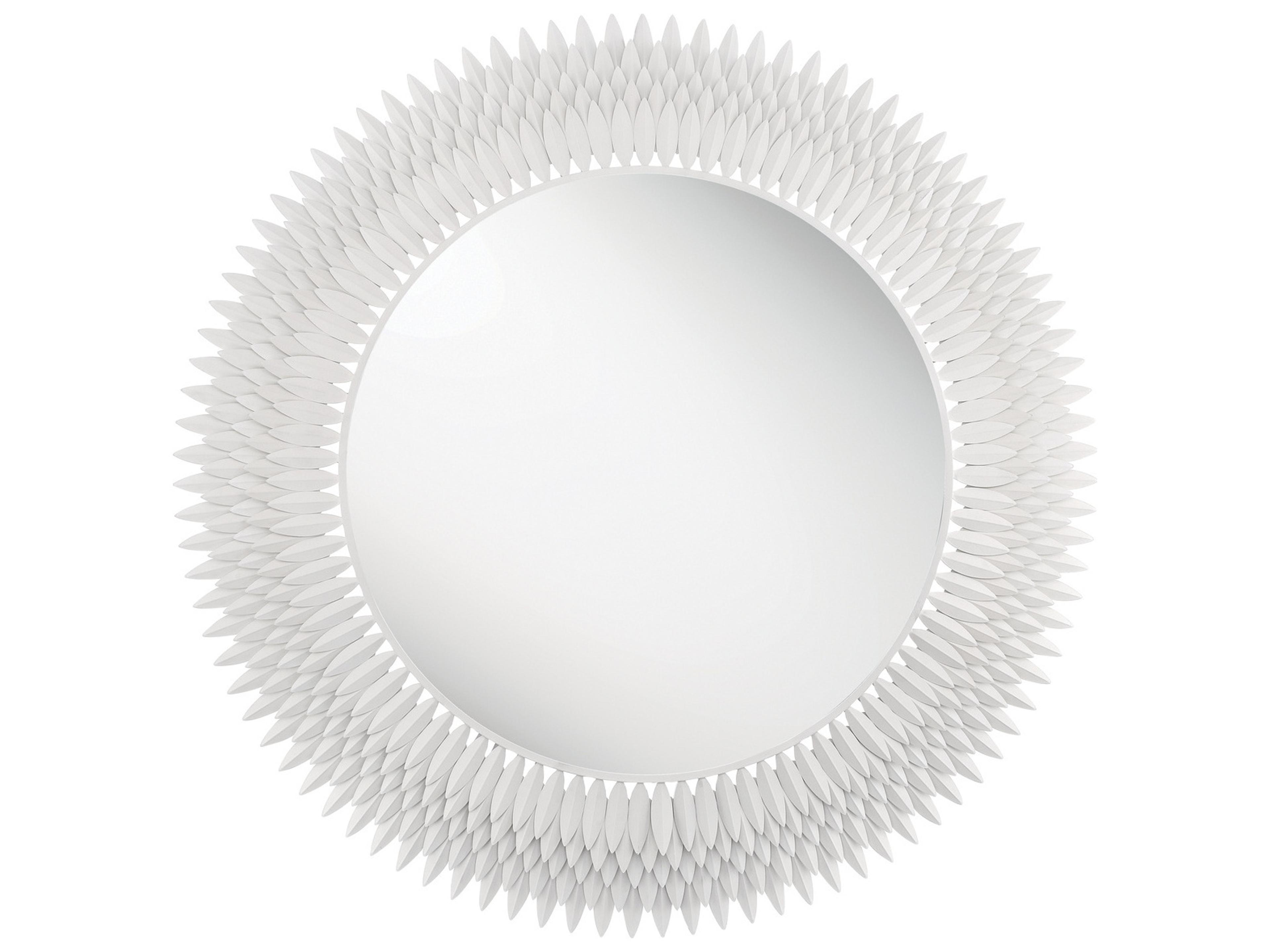 Crystorama Broche White Wall Mirror Round