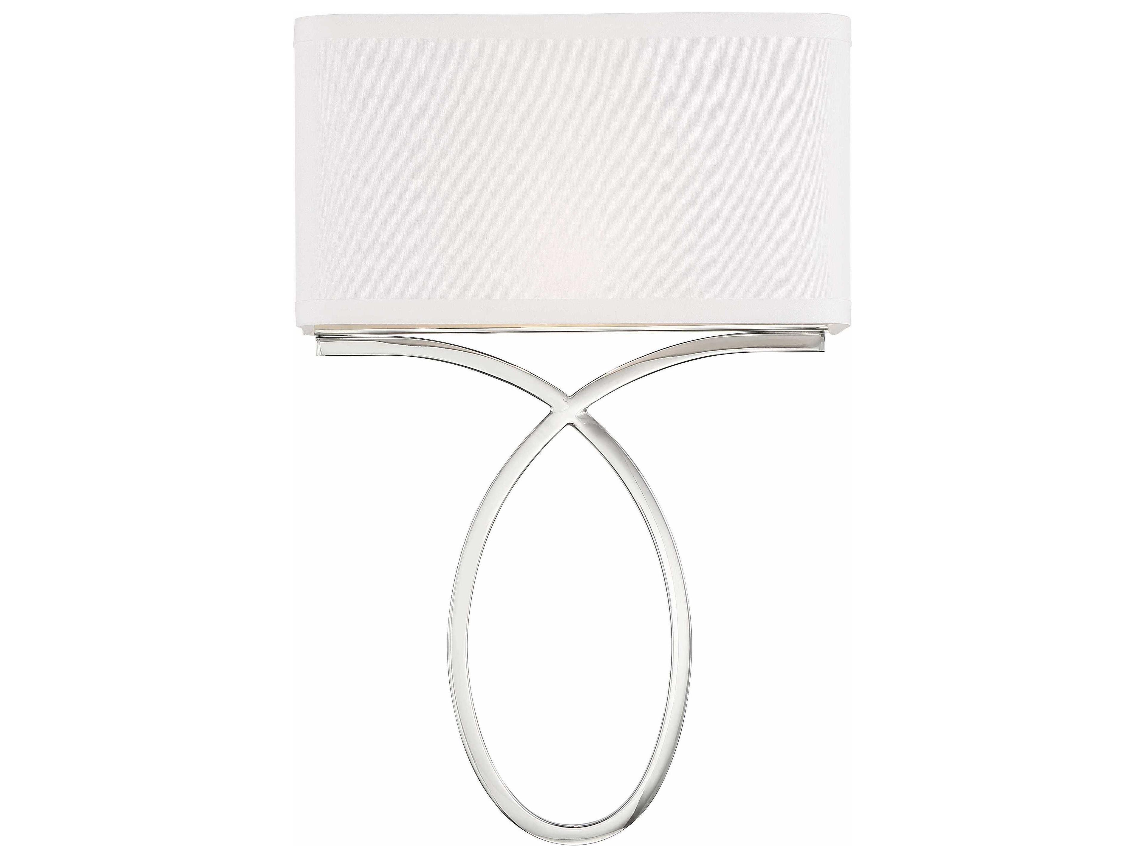 Crystorama Brinkley 2-Light Polished Nickel Wall Sconce