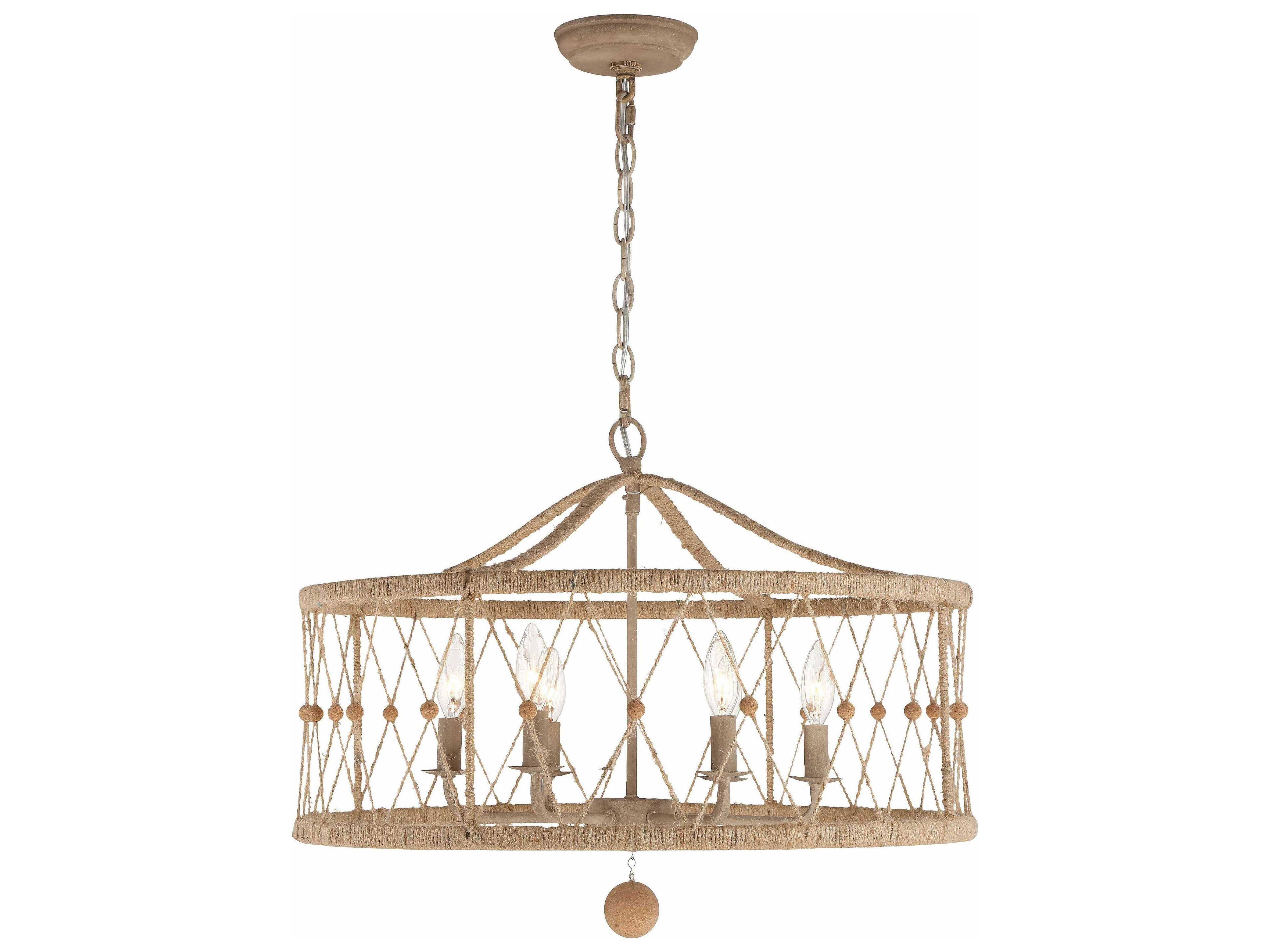 Crystorama Brixton 6-Light Burnished Silver Candelabra Drum Chandelier