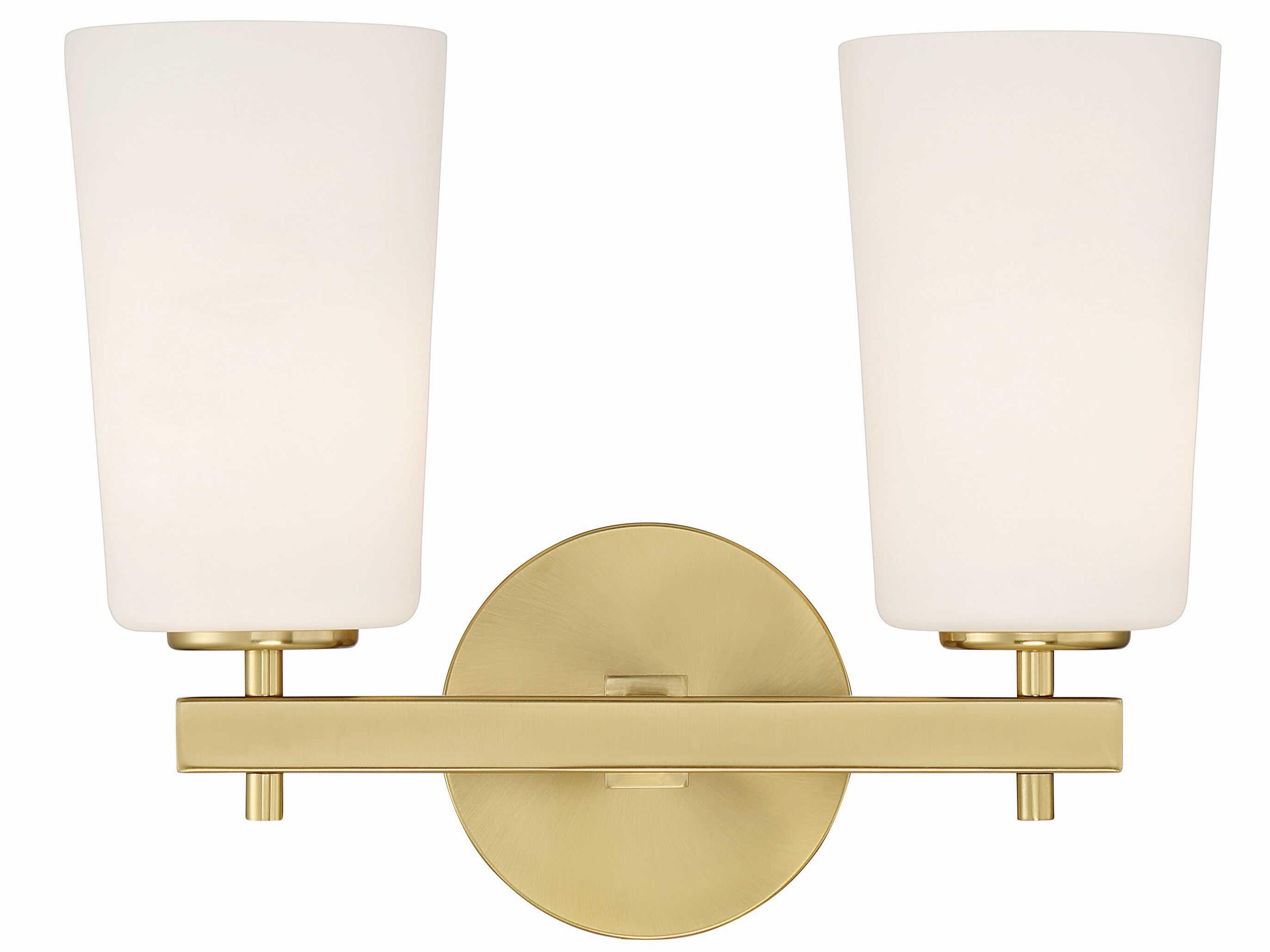 Crystorama Colton 2-Light Aged Brass Glass Vanity Light