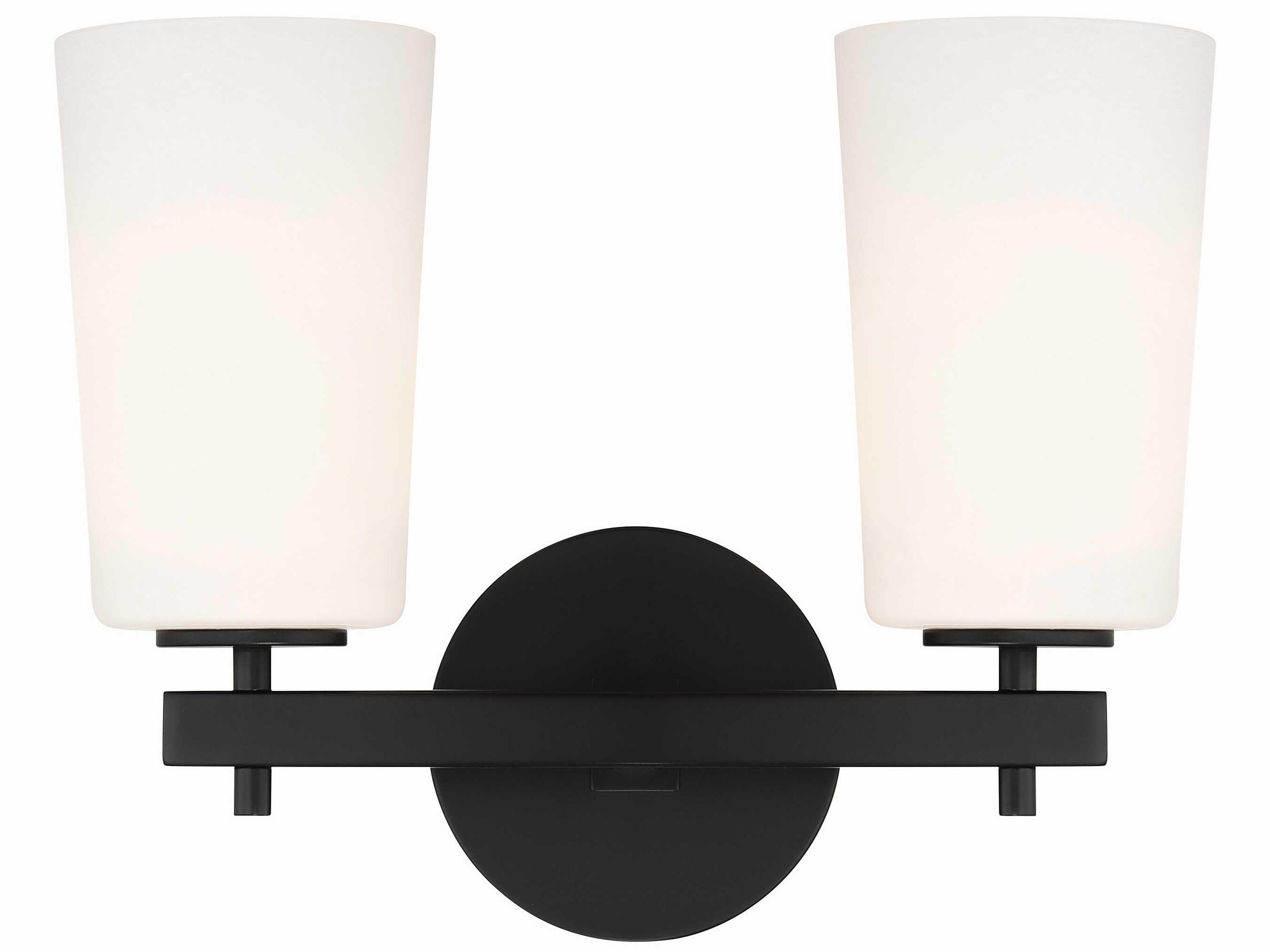 Crystorama Colton 2-Light Black Glass Vanity Light