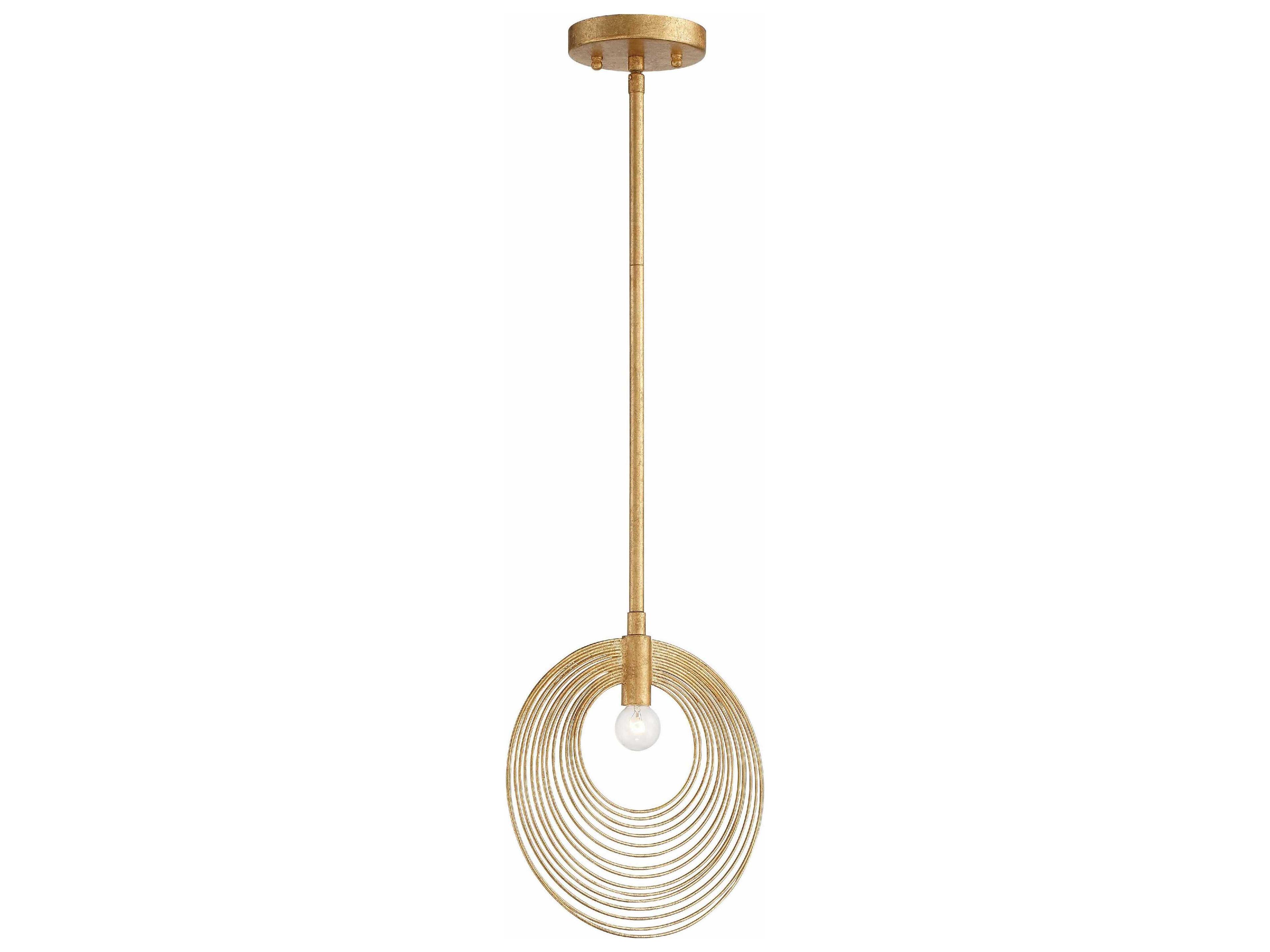 Crystorama Doral 1-Light Renaissance Gold Geometric Mini Pendant